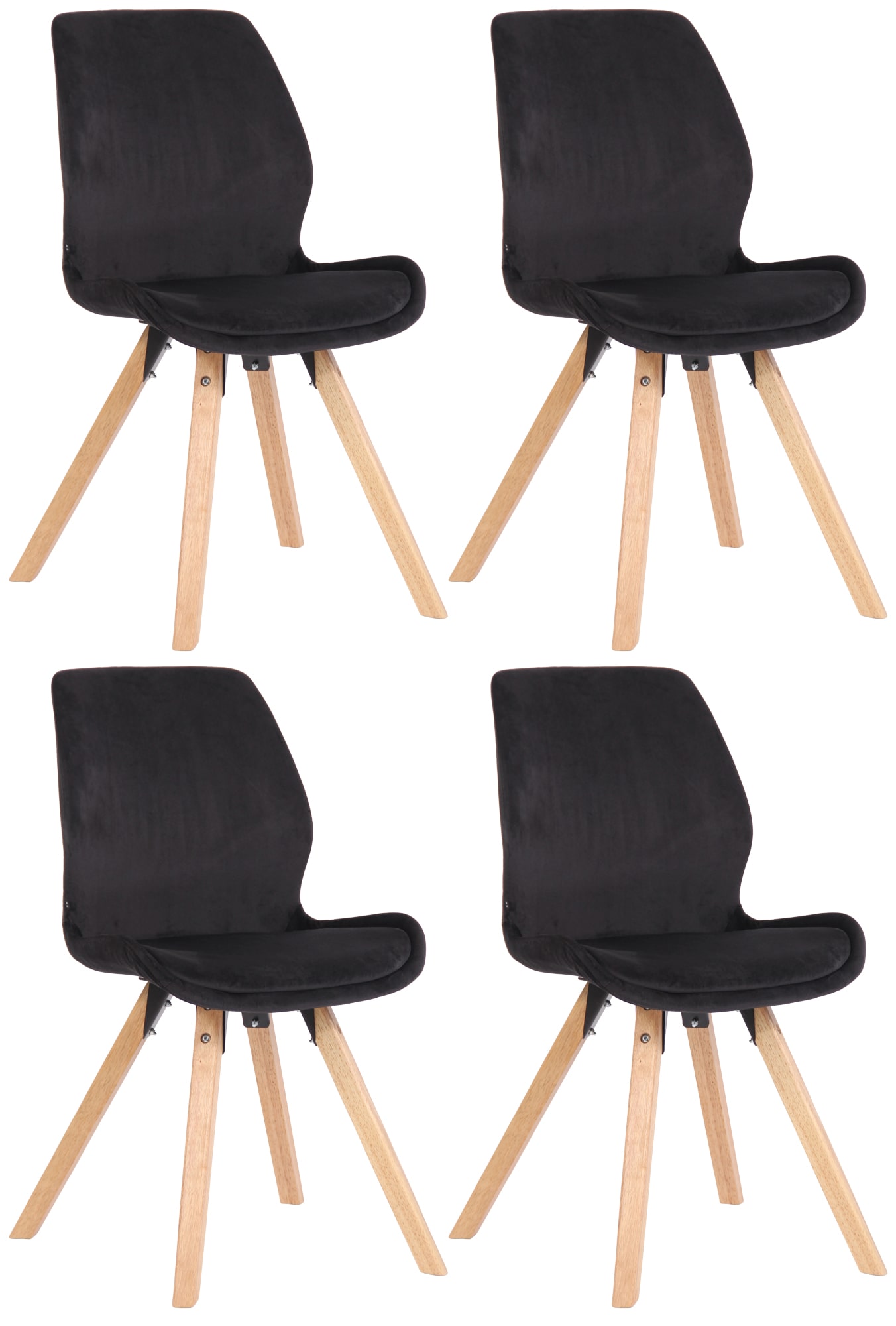 4er Set Stuhl Luna Samt