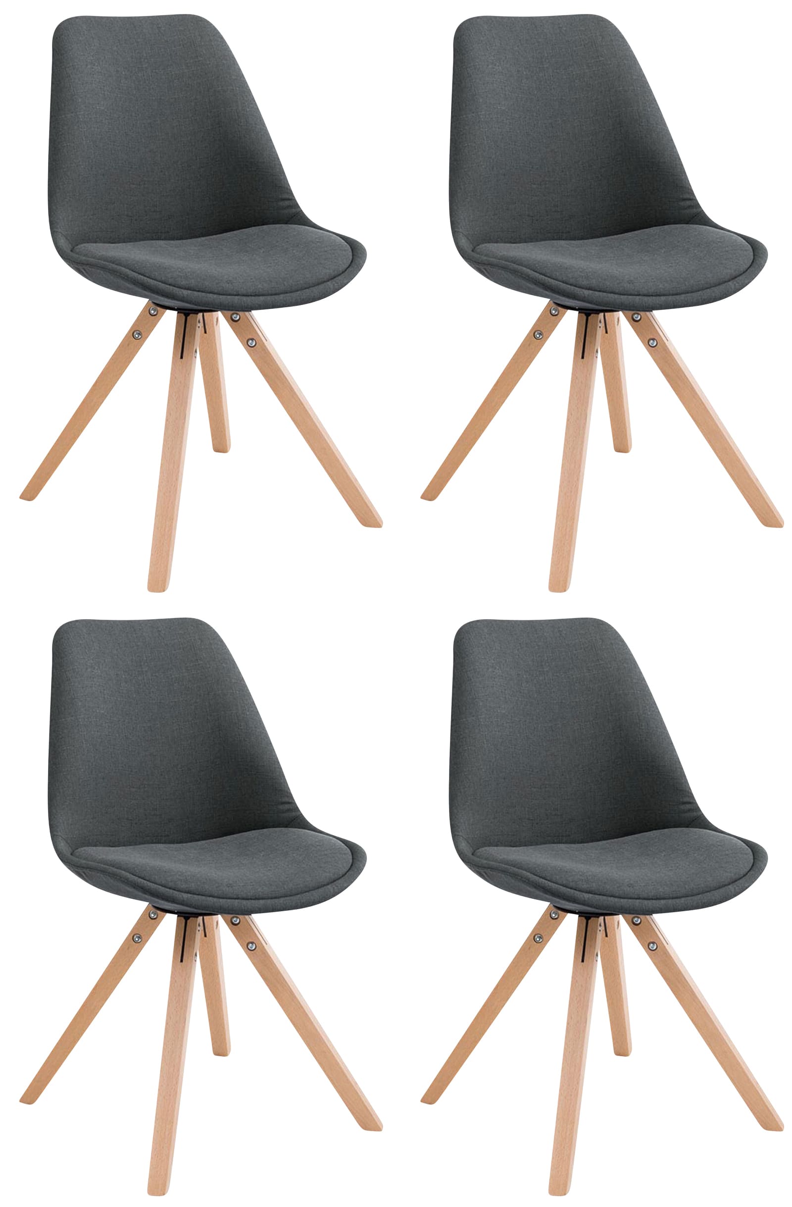 4er Set Besucherstuhl Toulouse Stoff Square Natura