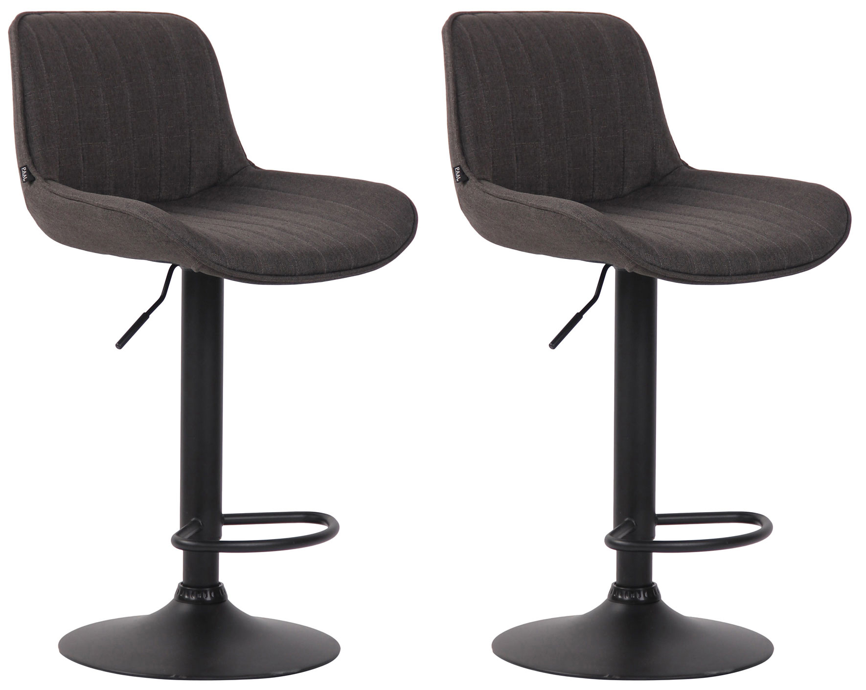 2er Set Barhocker Lentini Stoff Schwarz