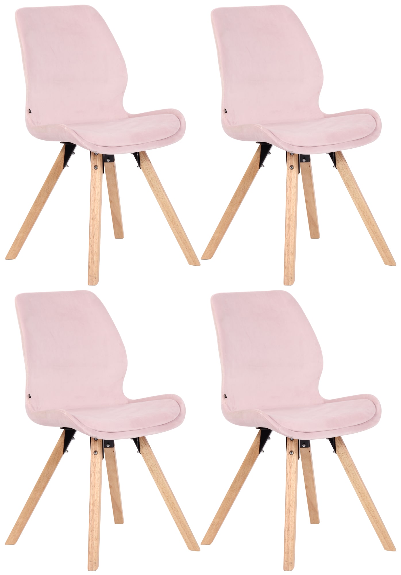 4er Set Stuhl Luna Samt