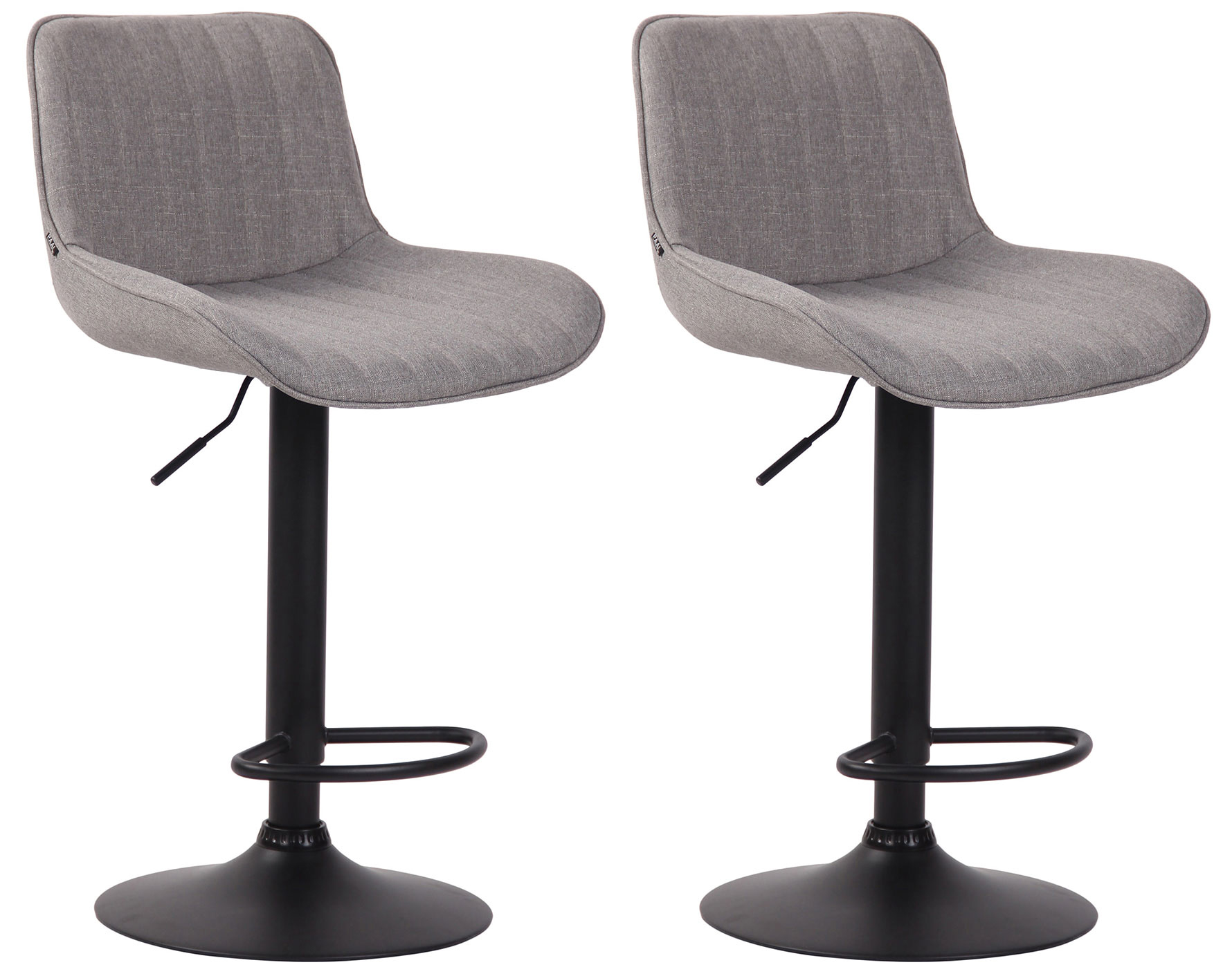 2er Set Barhocker Lentini Stoff Schwarz