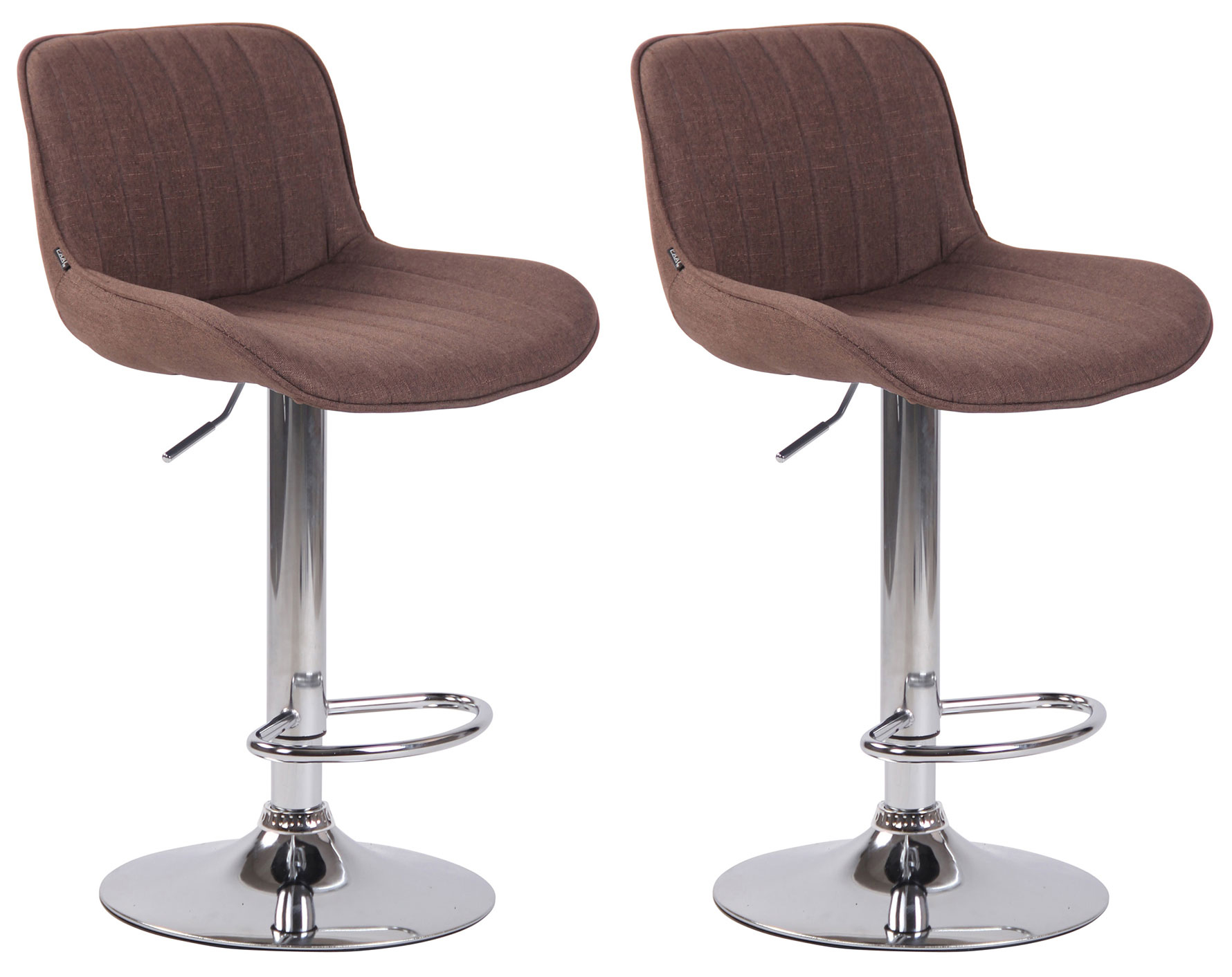 2er Set Barhocker Lentini Stoff Chrom