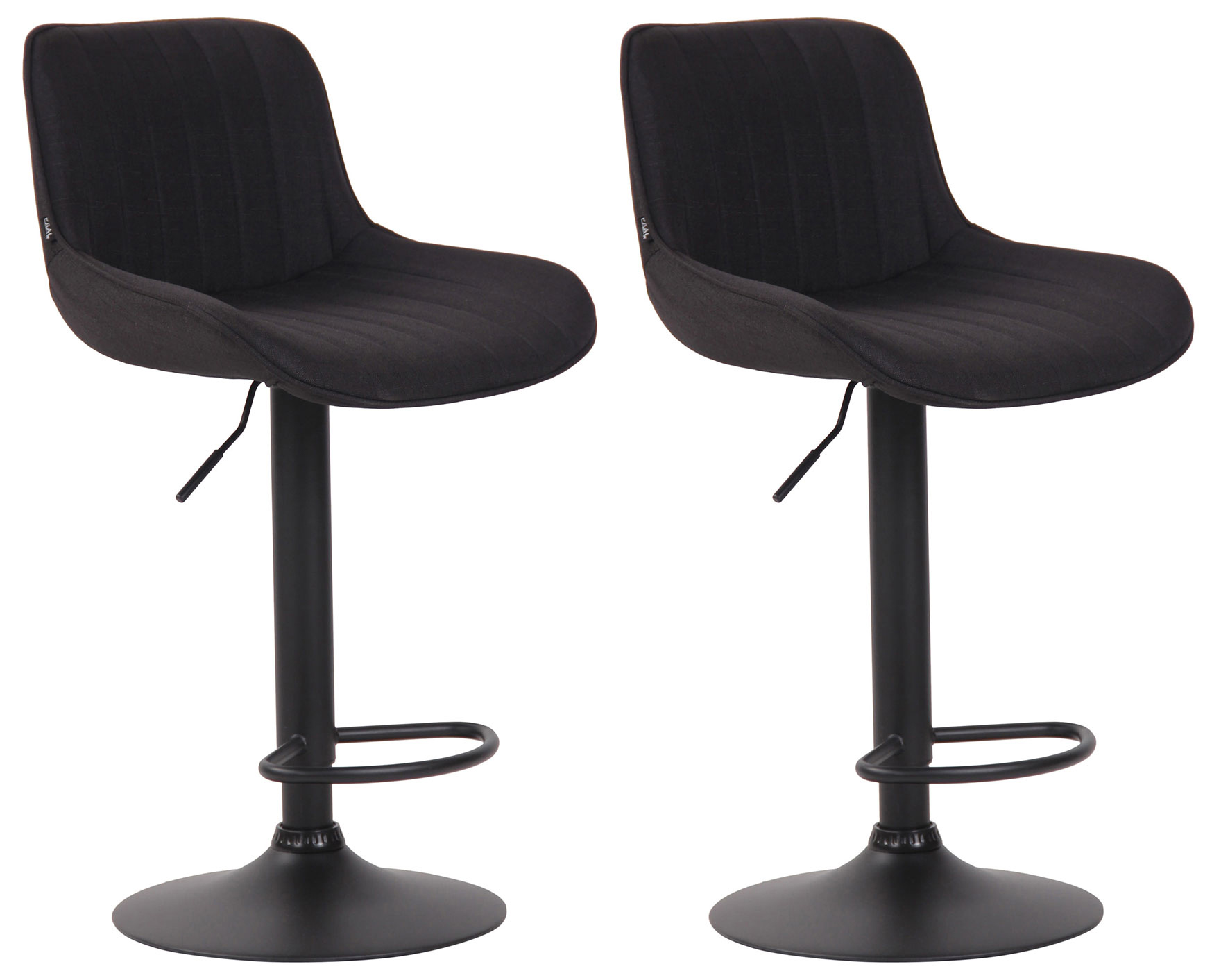 2er Set Barhocker Lentini Stoff Schwarz