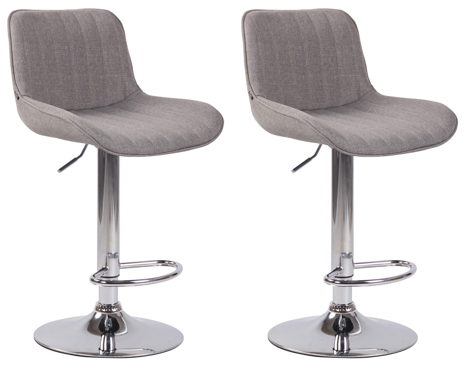 2er Set Barhocker Lentini Stoff Chrom