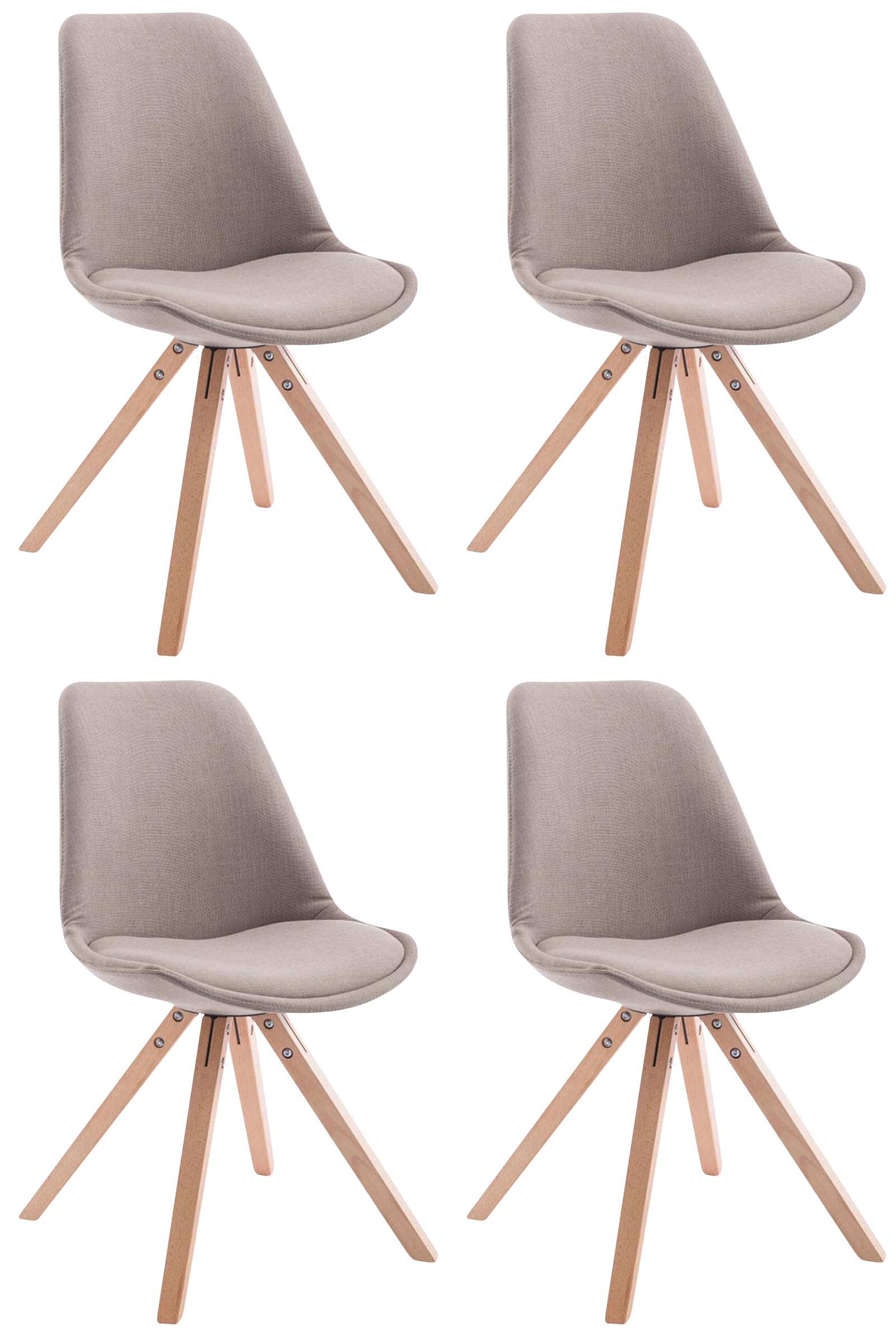 4er Set Besucherstuhl Toulouse Stoff Square Natura