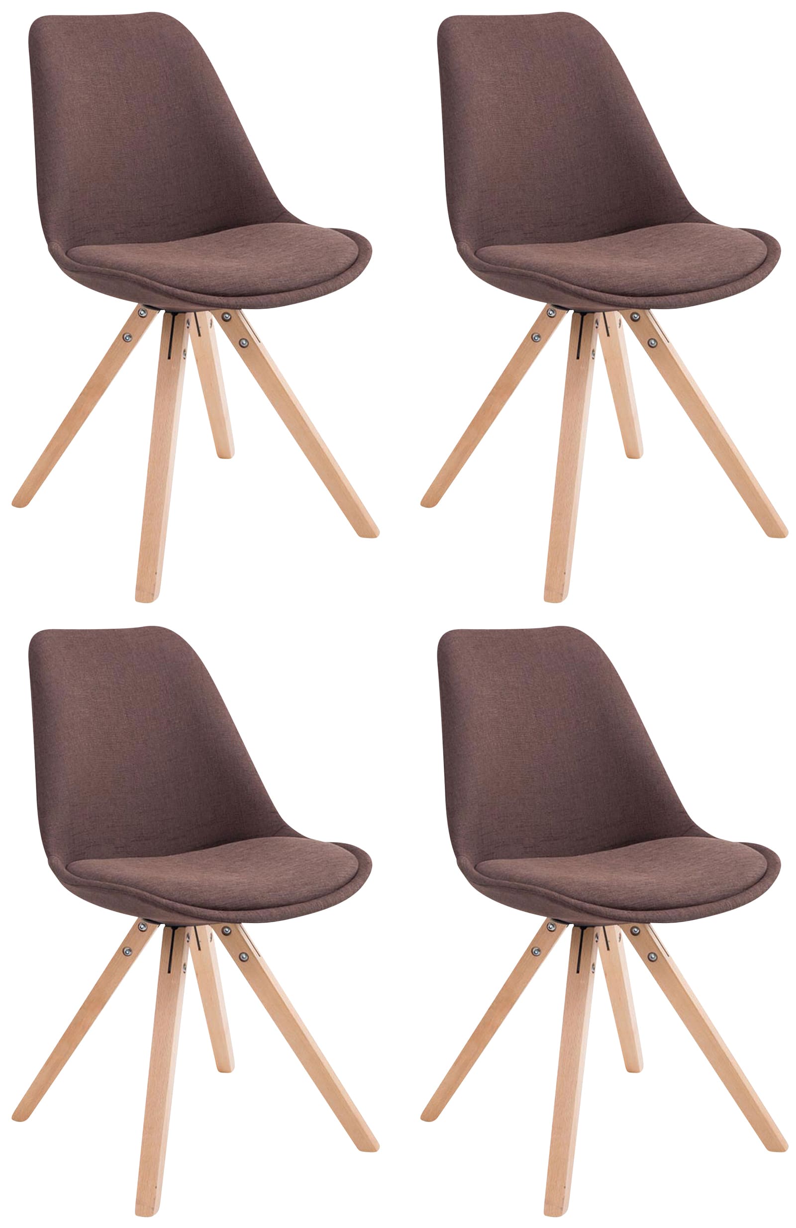 4er Set Besucherstuhl Toulouse Stoff Square Natura
