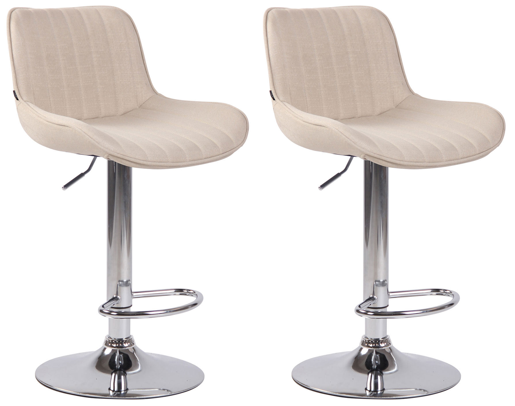 2er Set Barhocker Lentini Stoff Chrom