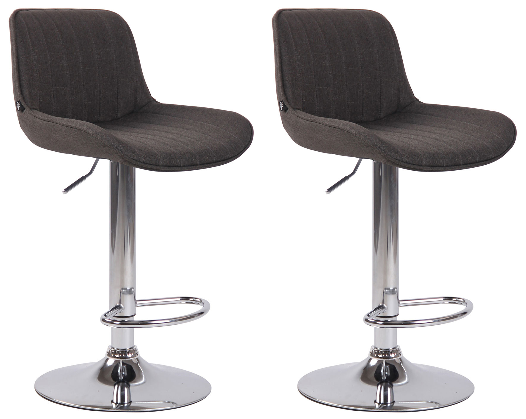 2er Set Barhocker Lentini Stoff Chrom