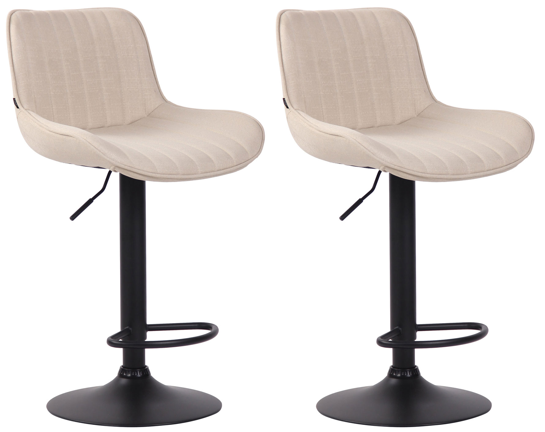 2er Set Barhocker Lentini Stoff Schwarz