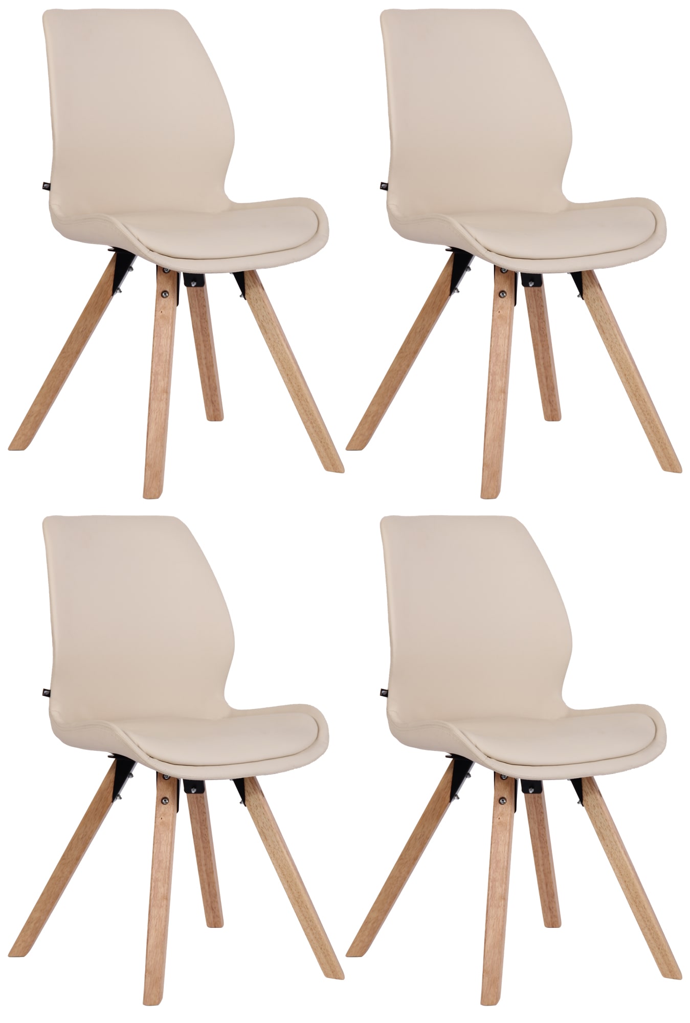 4er Set Stuhl Luna Kunstleder