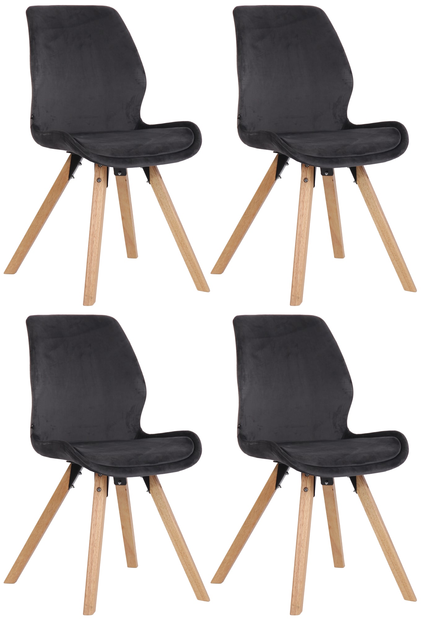 4er Set Stuhl Luna Samt