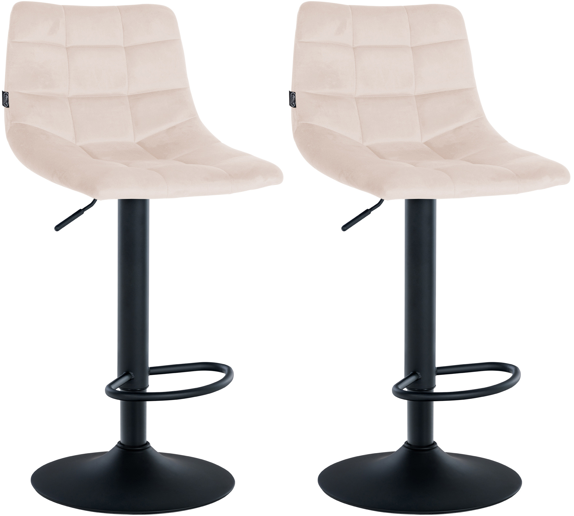 2er Set Barhocker Jerry Samt Schwarz