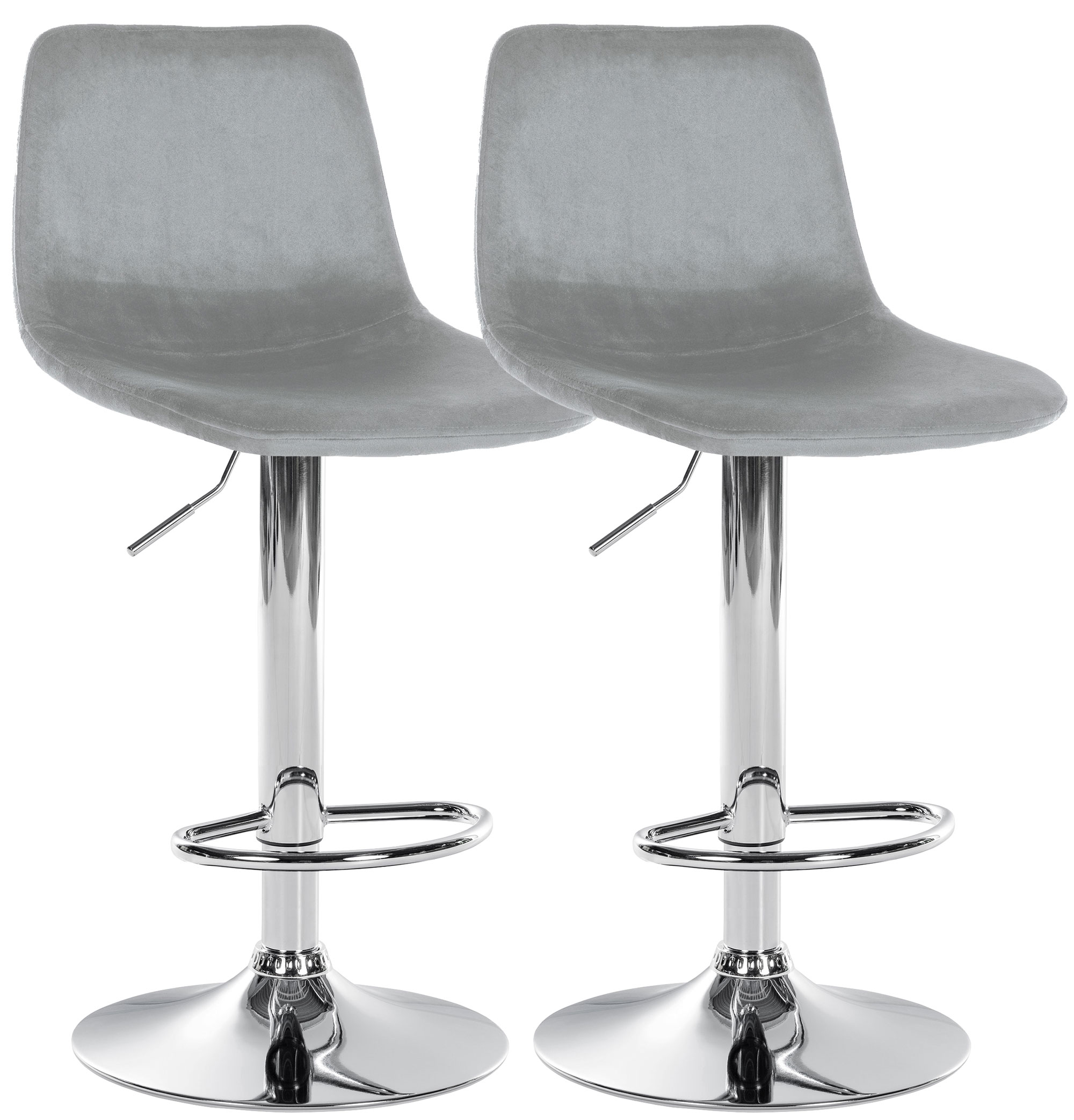 2er Set Barhocker Divo Samt Chrom