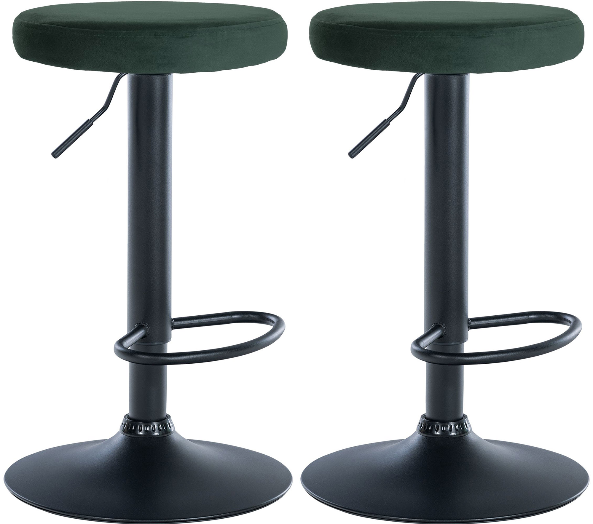 2er Set Barhocker Ponte Samt Schwarz