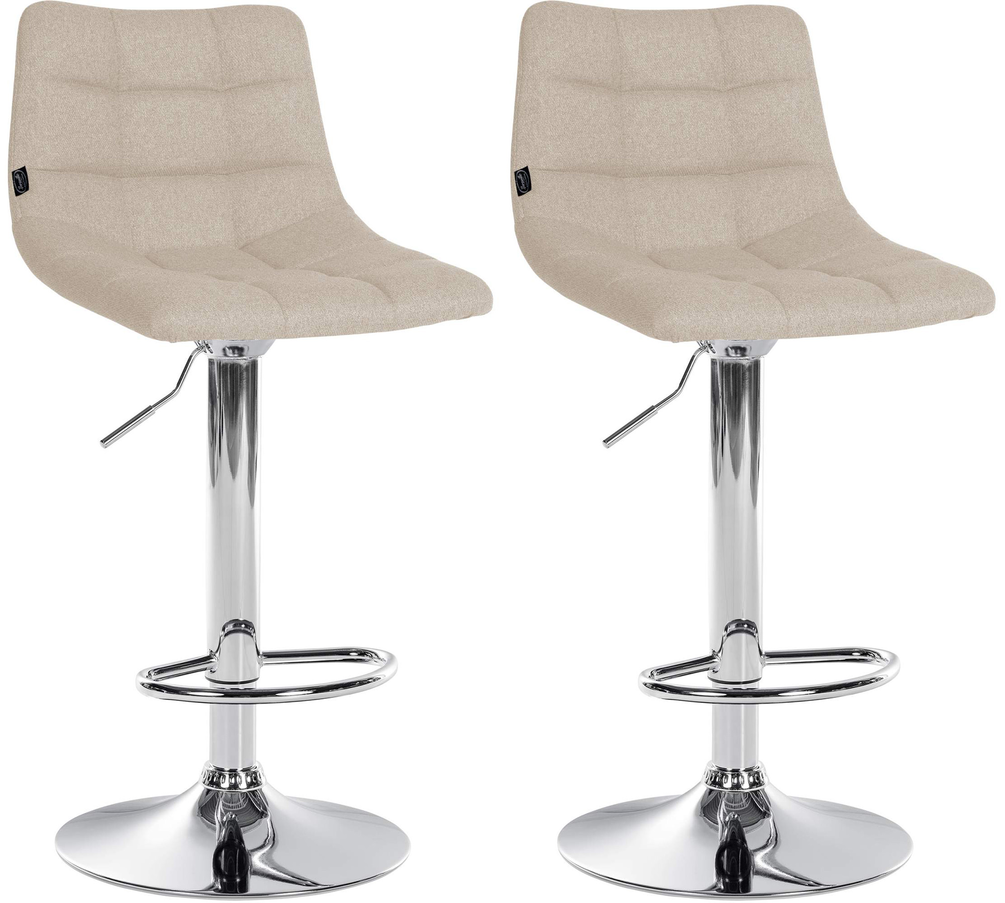 2er Set Barhocker Jerry Stoff Chrom