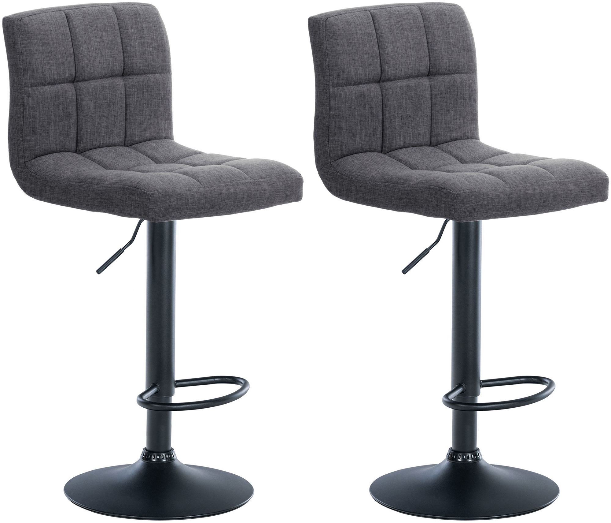 2er Set Barhocker Calma Stoff Schwarz