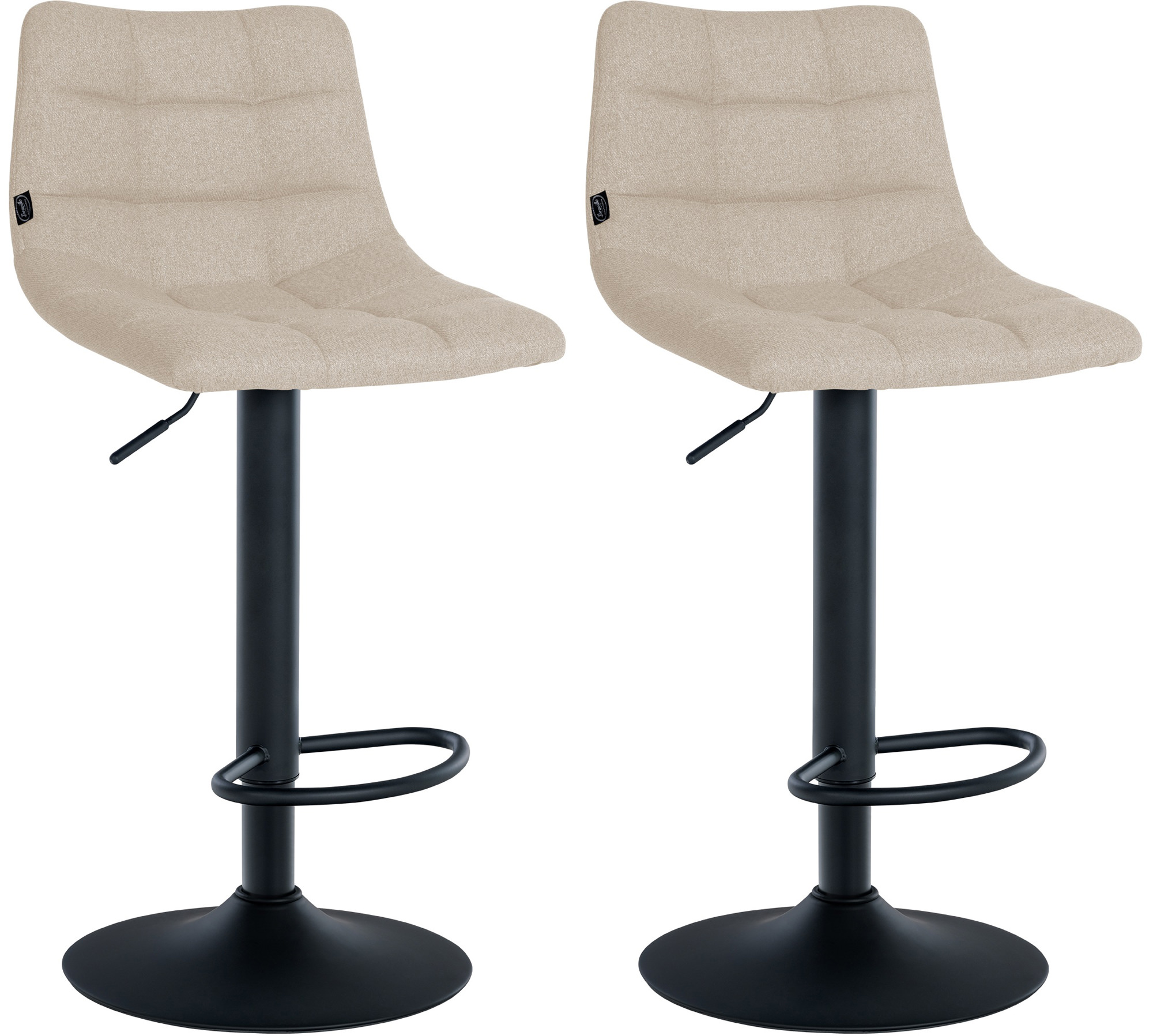 2er Set Barhocker Jerry Stoff Schwarz