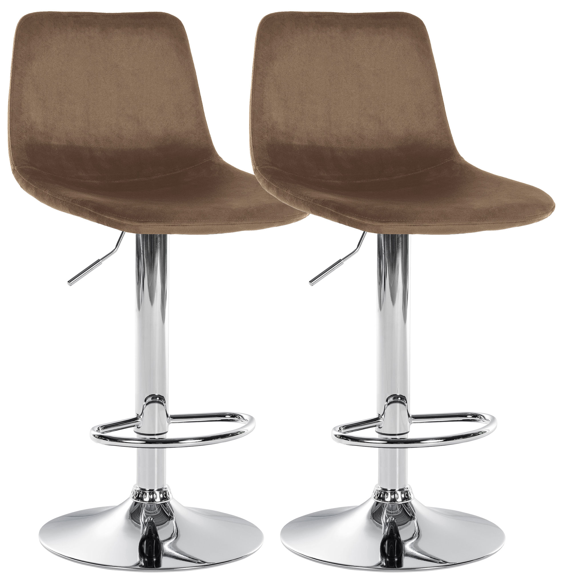 2er Set Barhocker Divo Samt Chrom