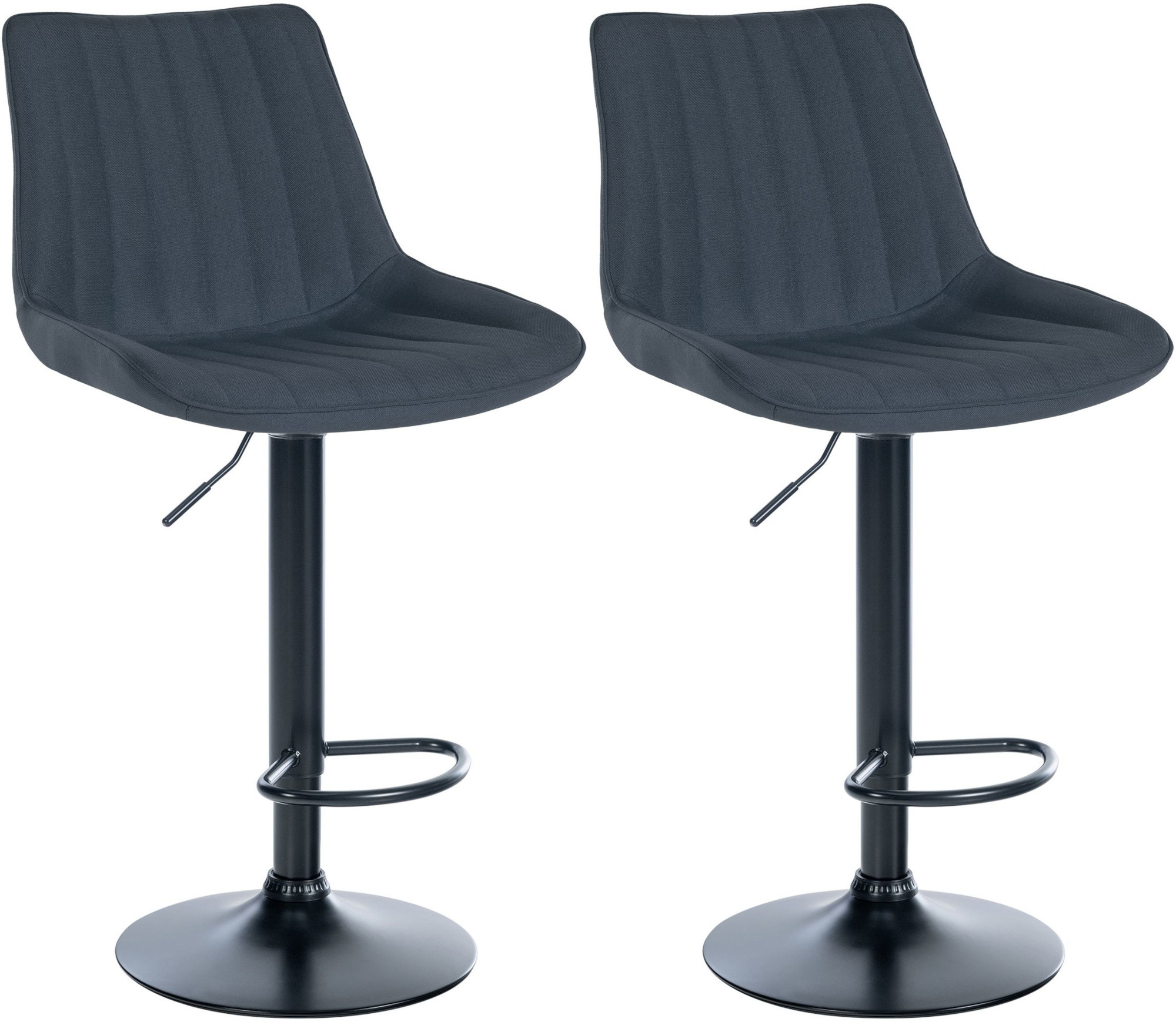 2er Set Barhocker Toni Stoff Schwarz