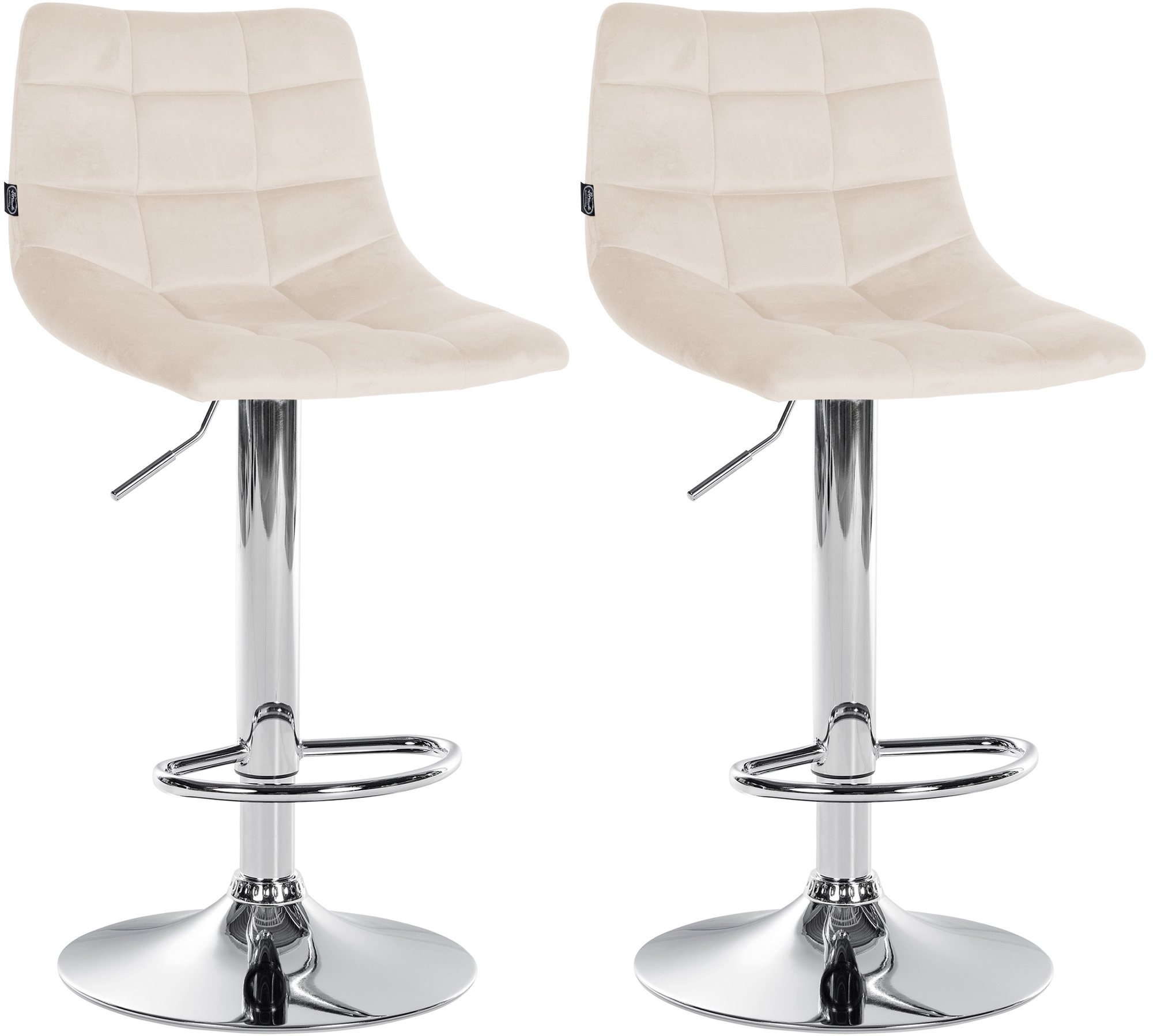 2er Set Barhocker Jerry Samt Chrom