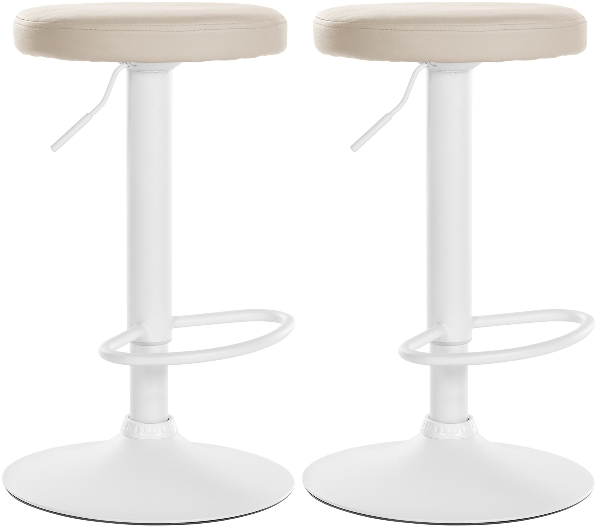 2er Set Barhocker Ponte Kunstleder Weiß