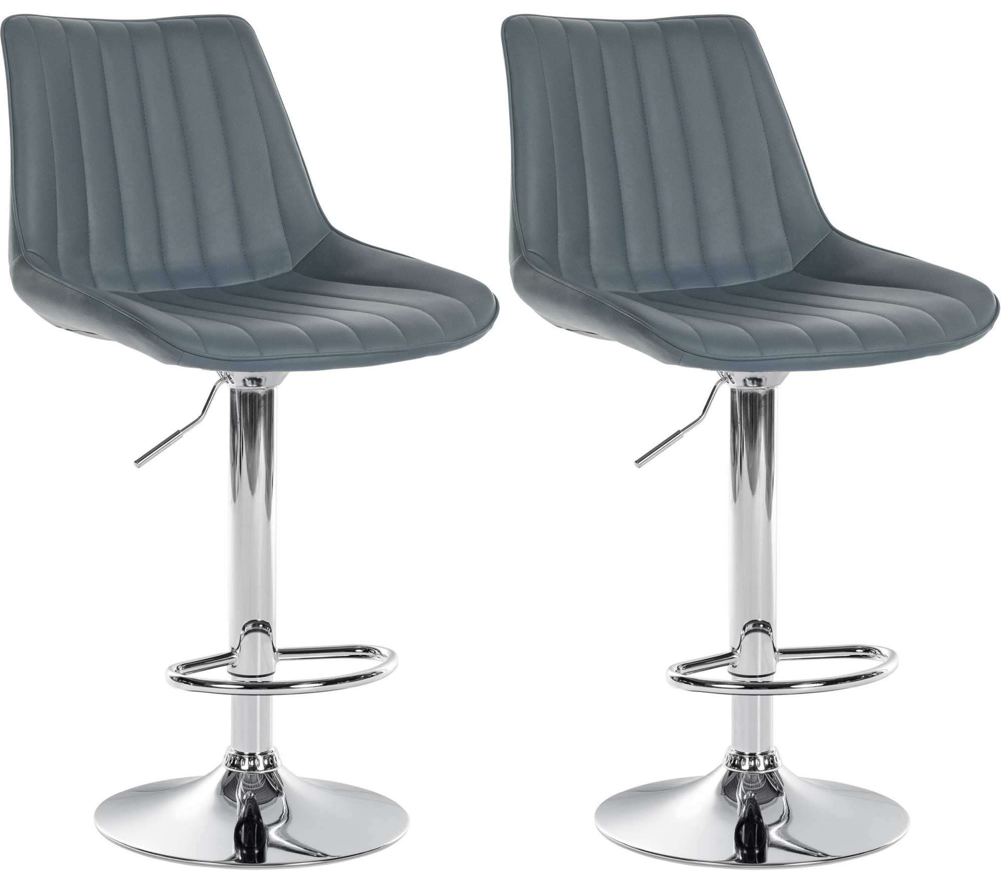 2er Set Barhocker Toni Kunstleder Chrom