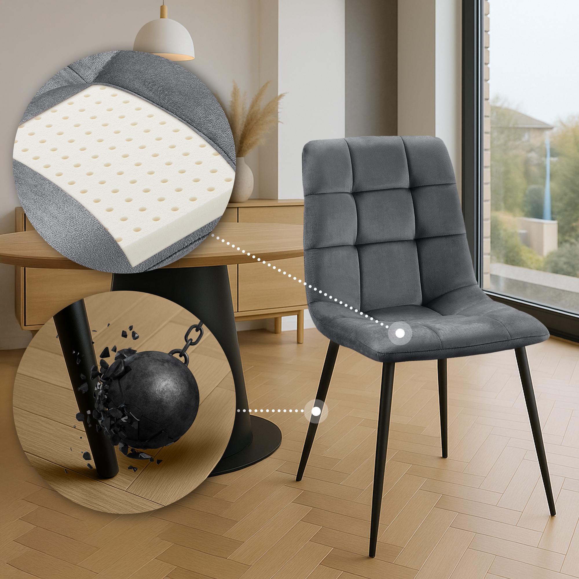 4er Set Esszimmerstuhl Tilde Samt - Image 6