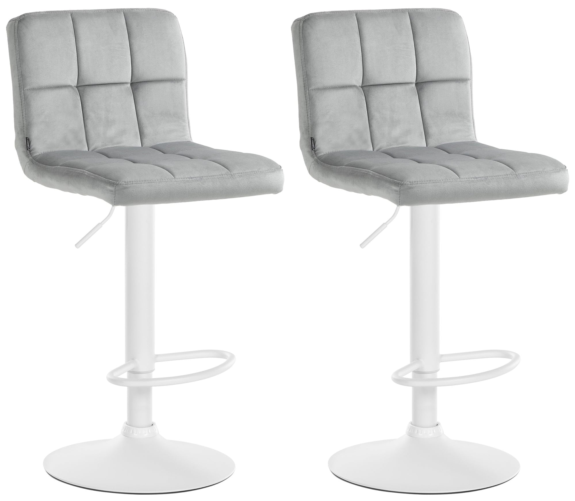 2er Set Barhocker Peru Samt Weiß