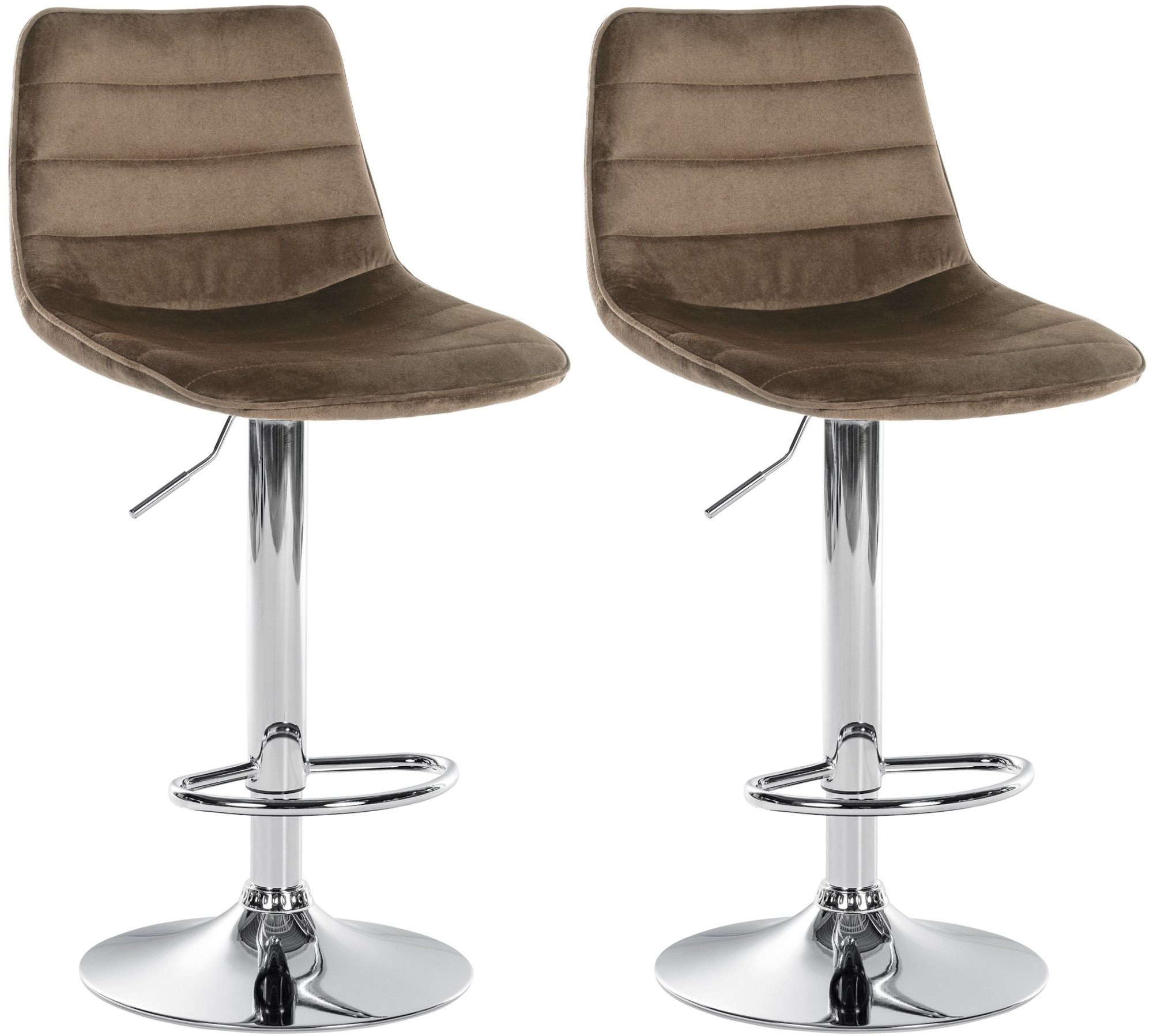 2er Set Barhocker Lex Samt Chrom