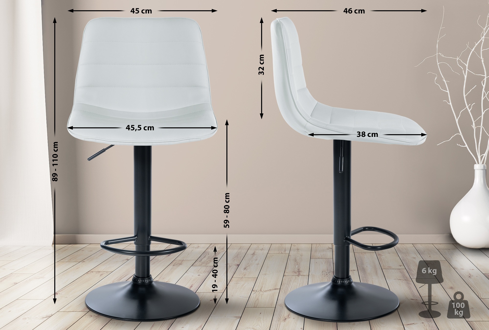 2er Set Barhocker Lex Kunstleder B - Image 3