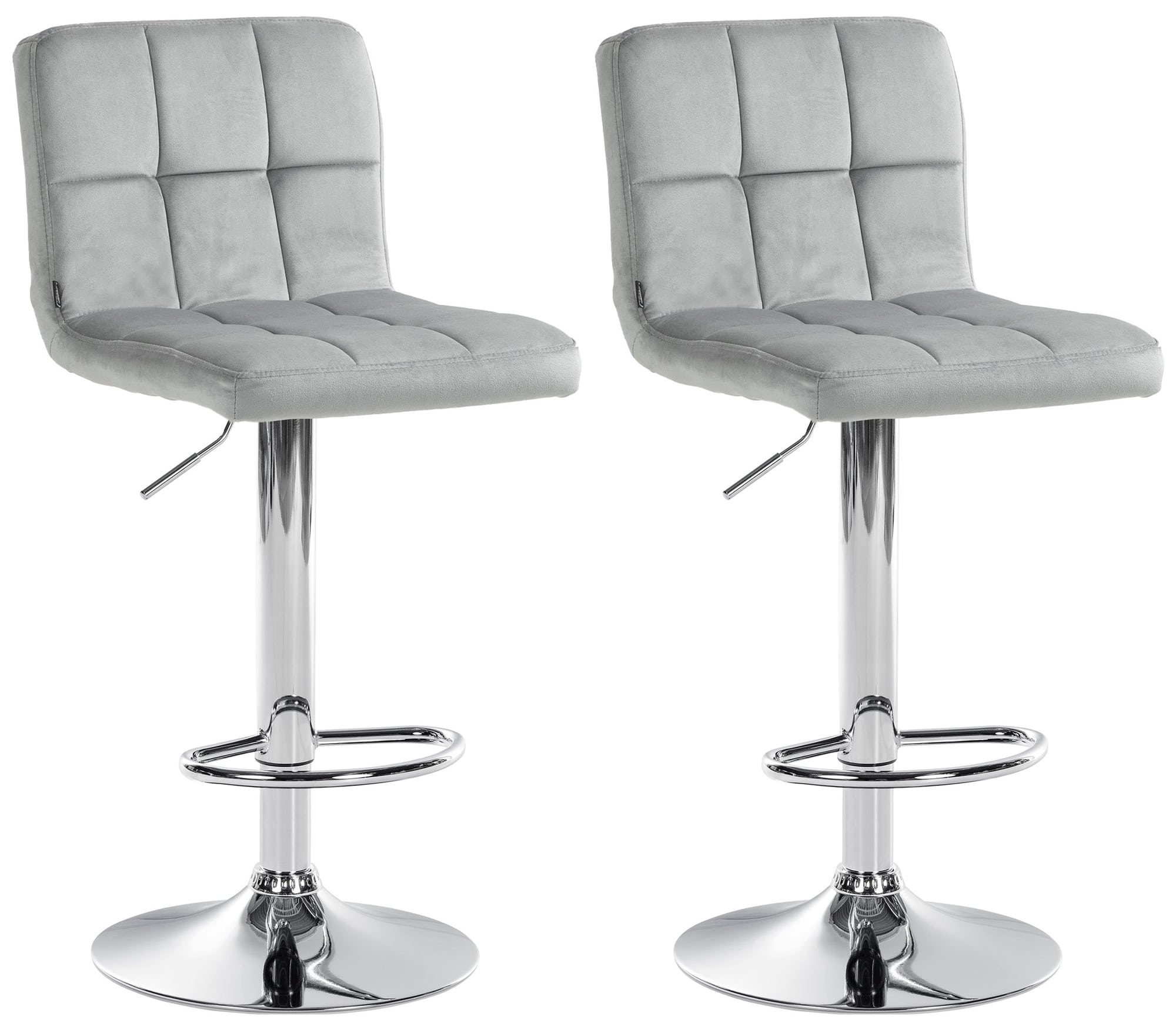 2er Set Barhocker Peru Samt Chrom