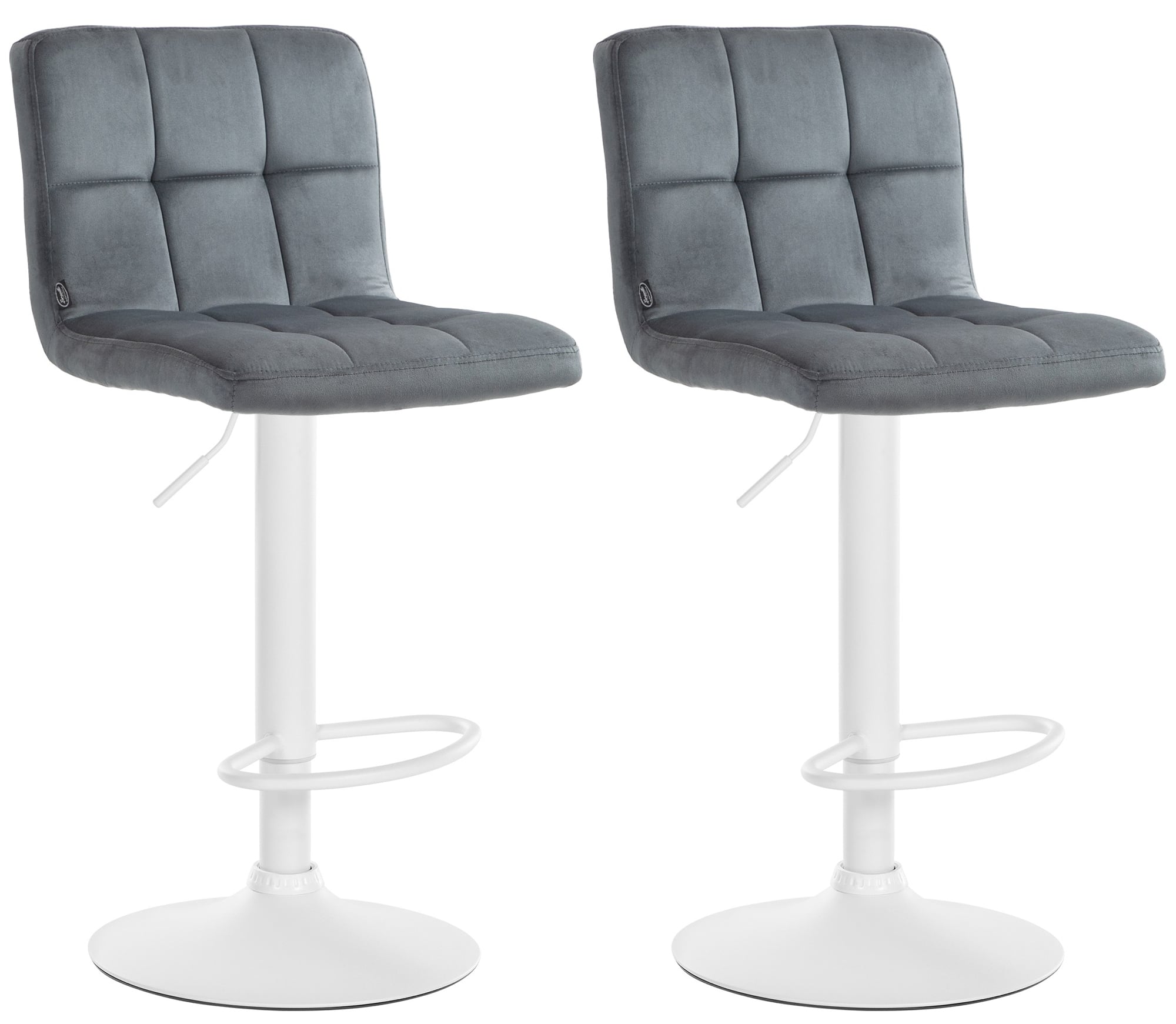 2er Set Barhocker Peru Samt Weiß
