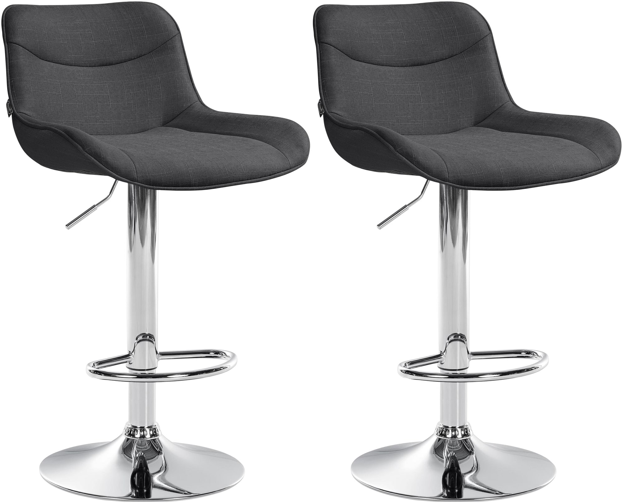 2er Set Barhocker Vonore Stoff Chrom