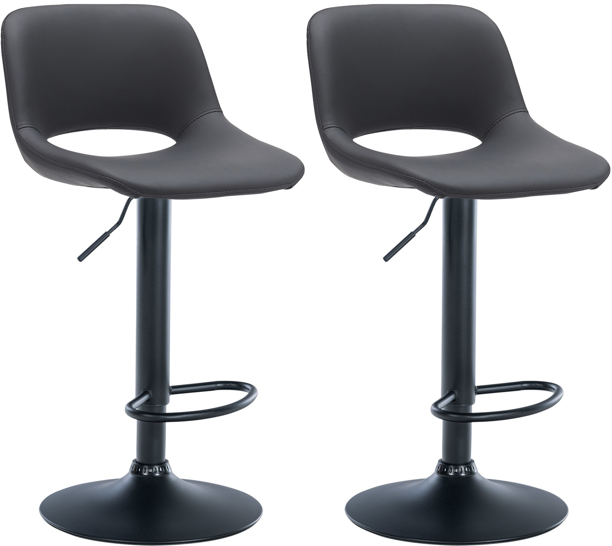 2er Set Barhocker Camden Kunstleder Schwarz - Image 5