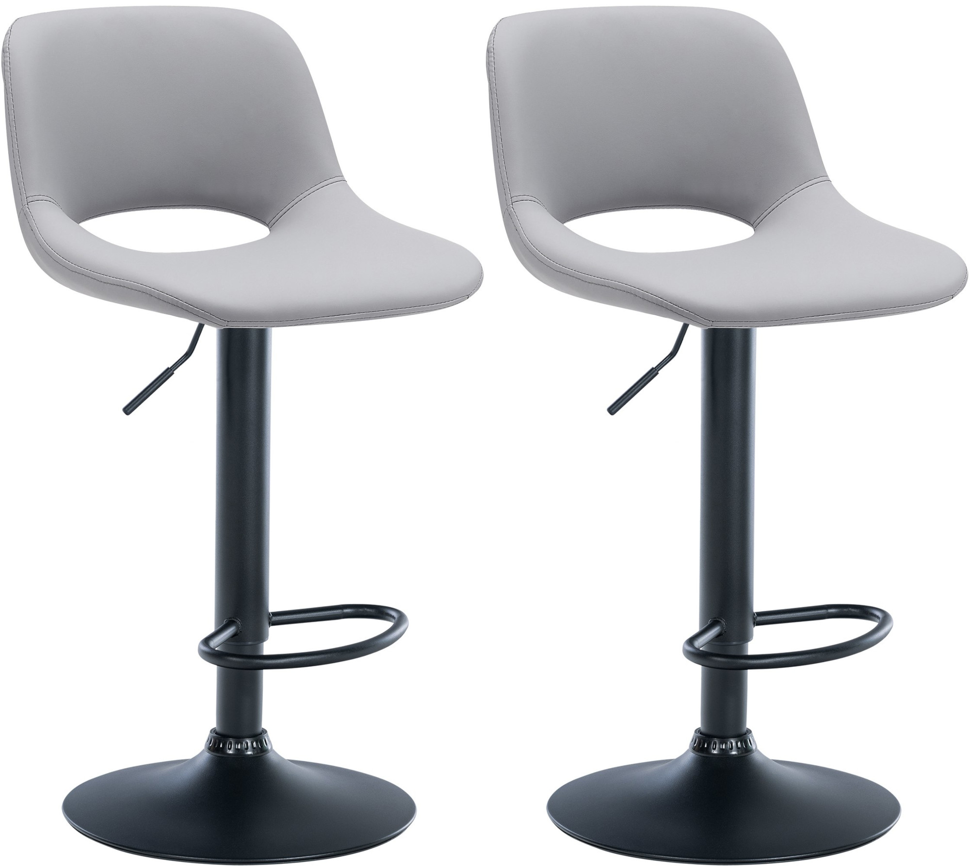 2er Set Barhocker Camden Kunstleder Schwarz - Image 5