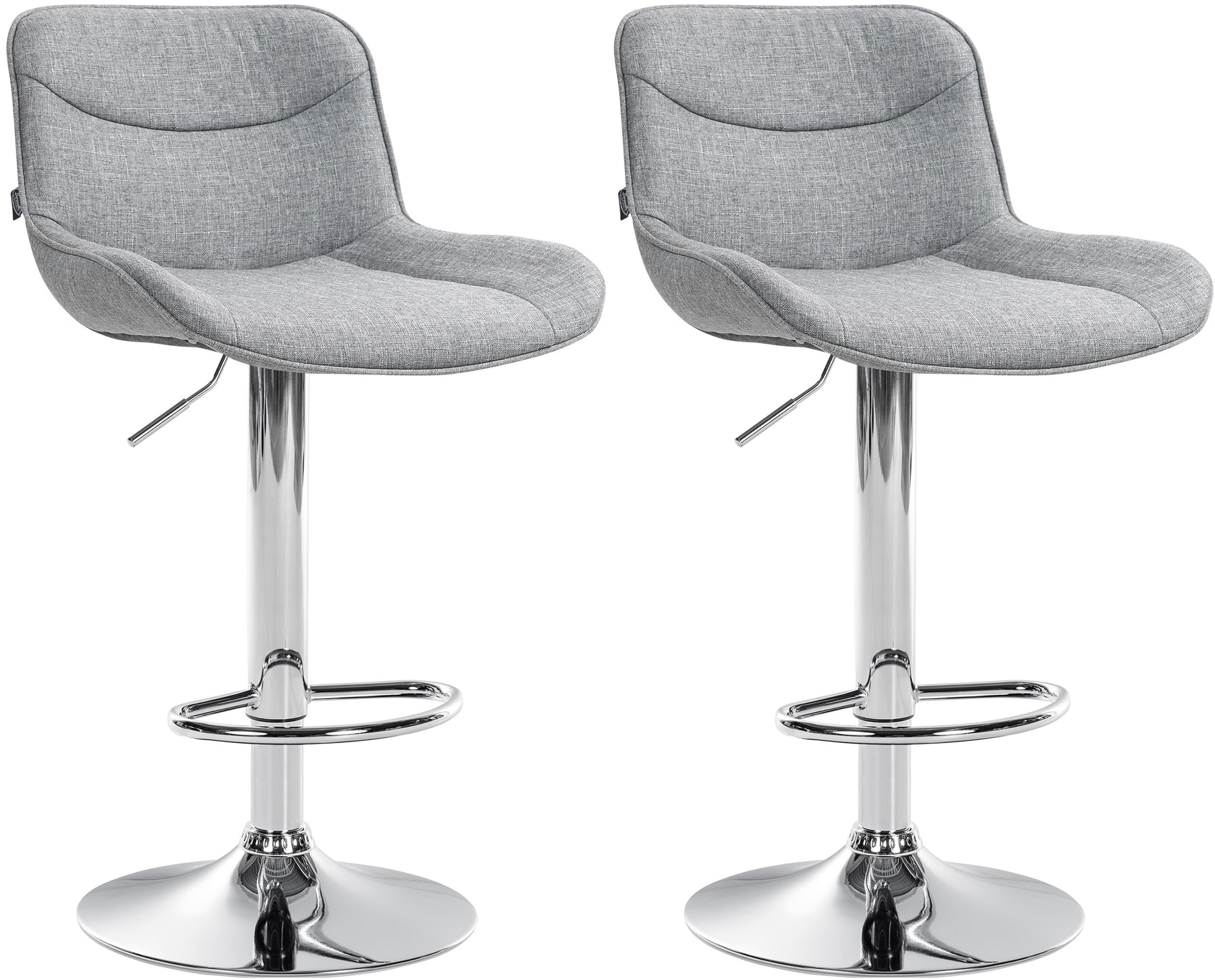 2er Set Barhocker Vonore Stoff Chrom