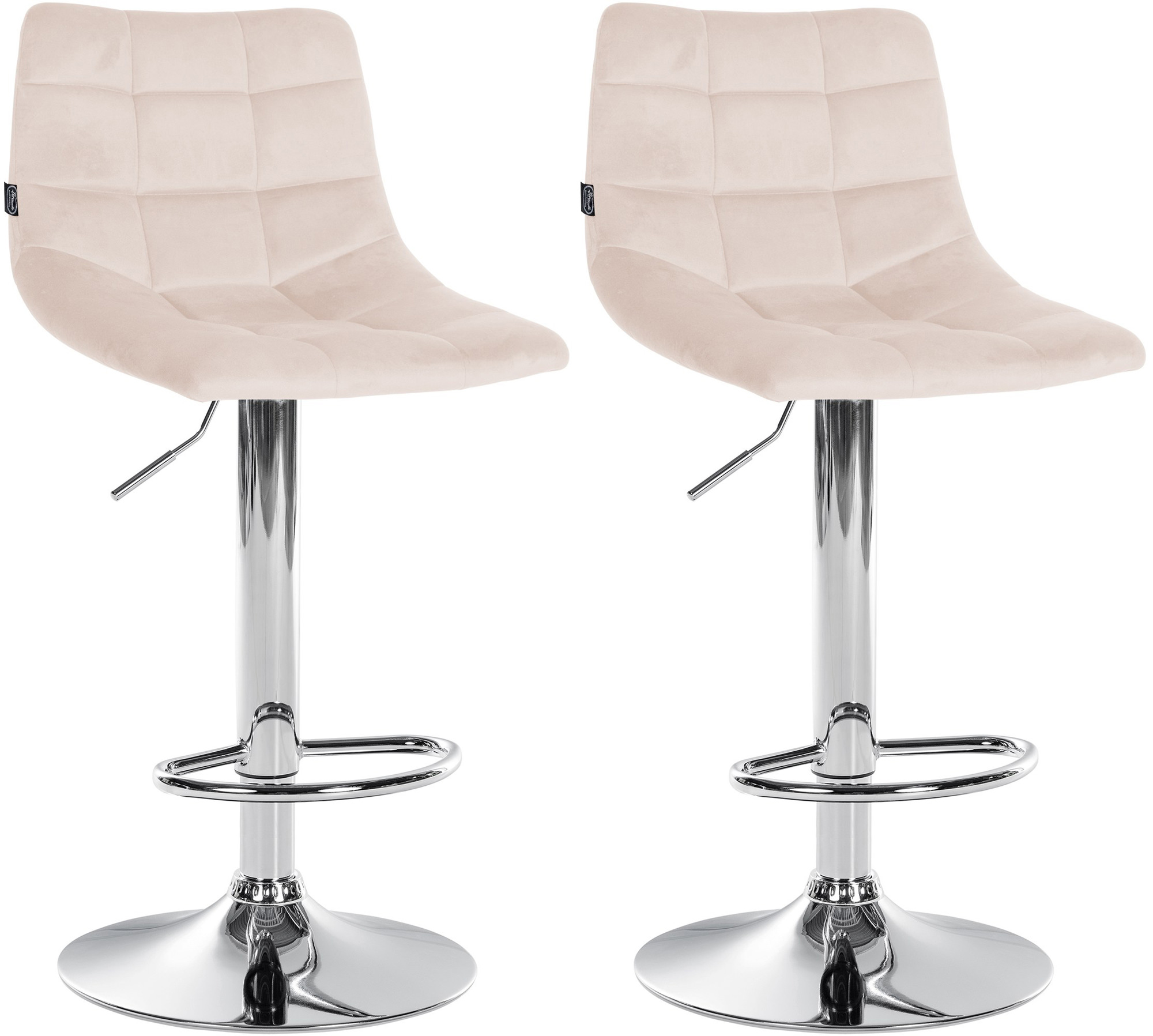 2er Set Barhocker Jerry Samt Chrom