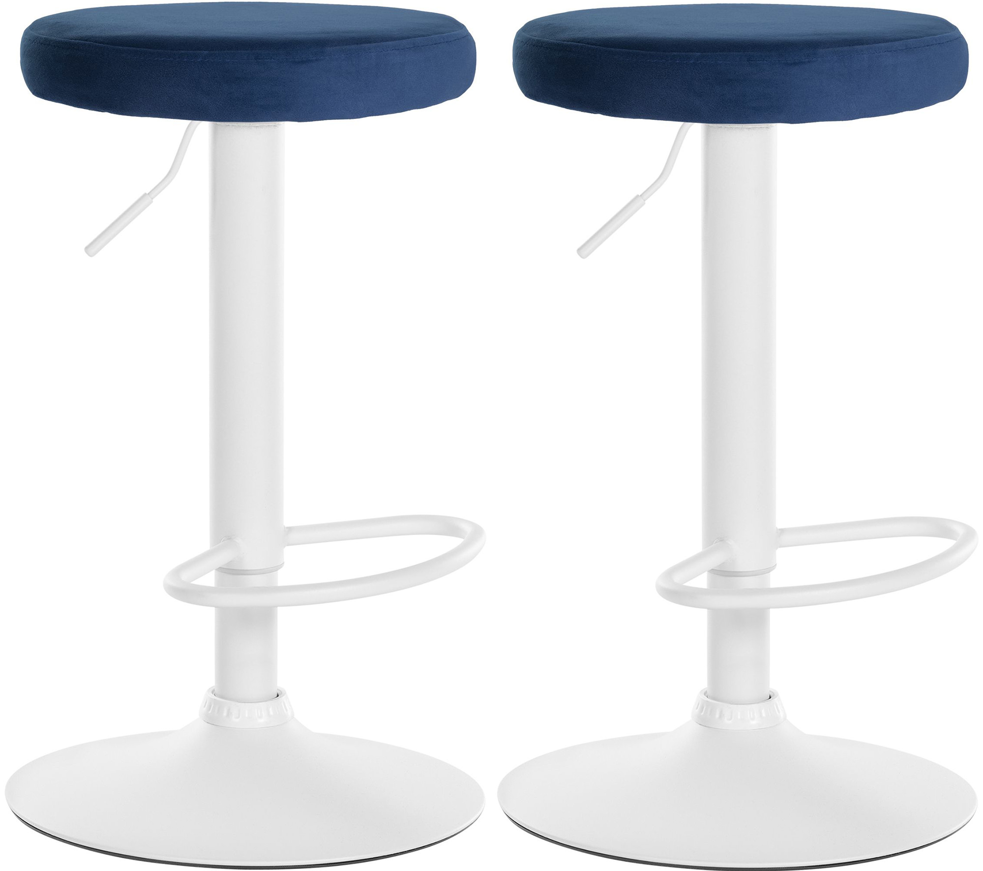 2er Set Barhocker Ponte Samt Weiß