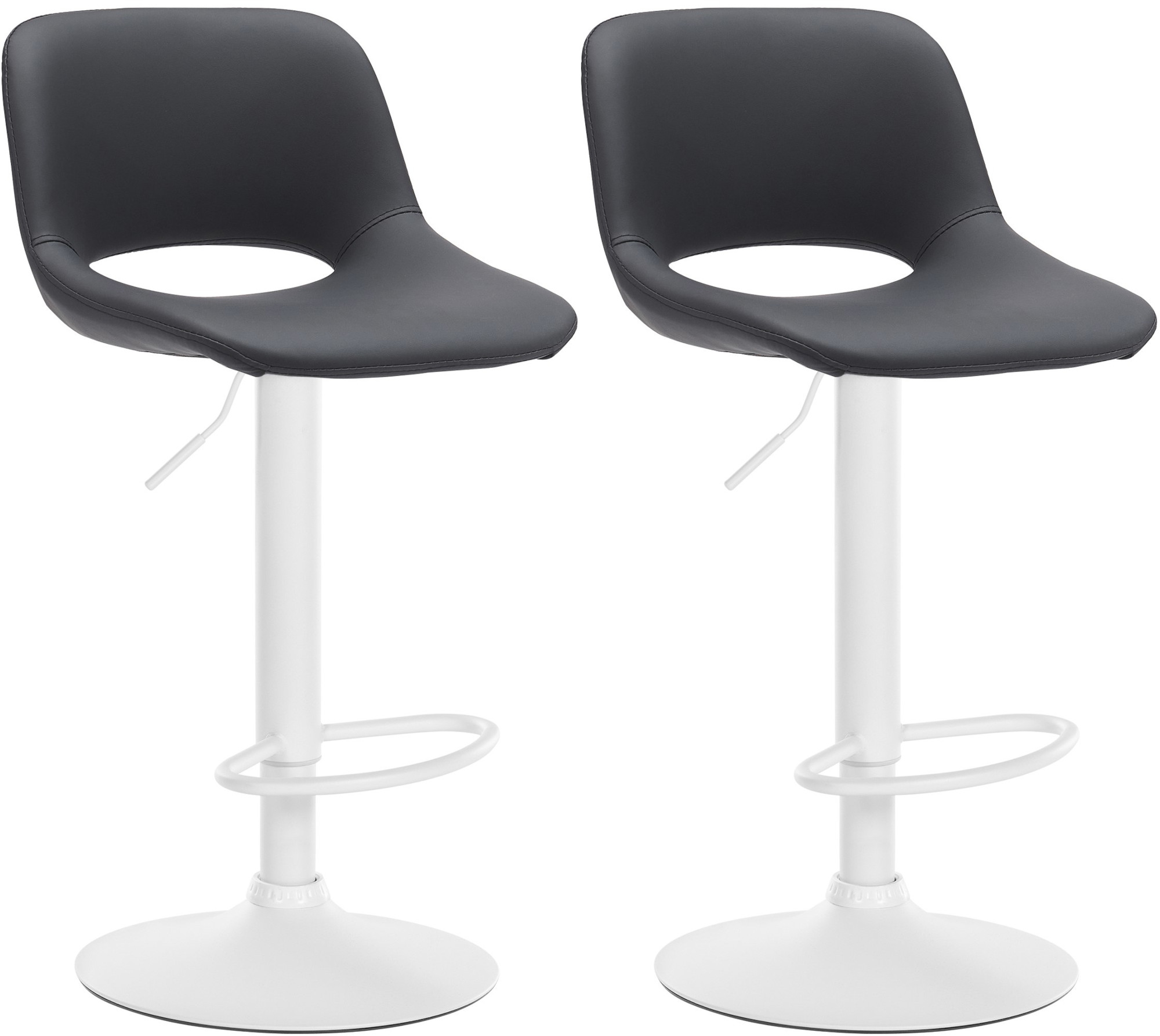 2er Set Barhocker Camden Kunstleder Weiß - Image 5