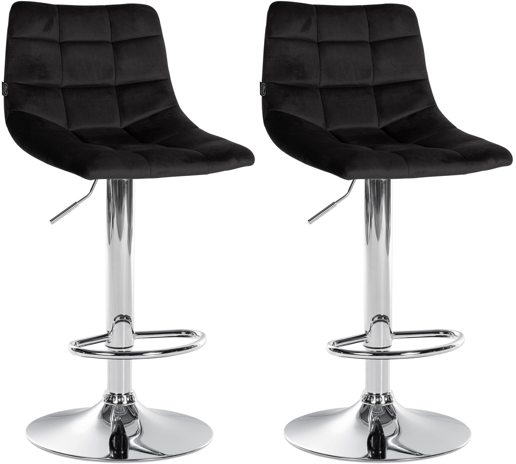 2er Set Barhocker Jerry Samt Chrom