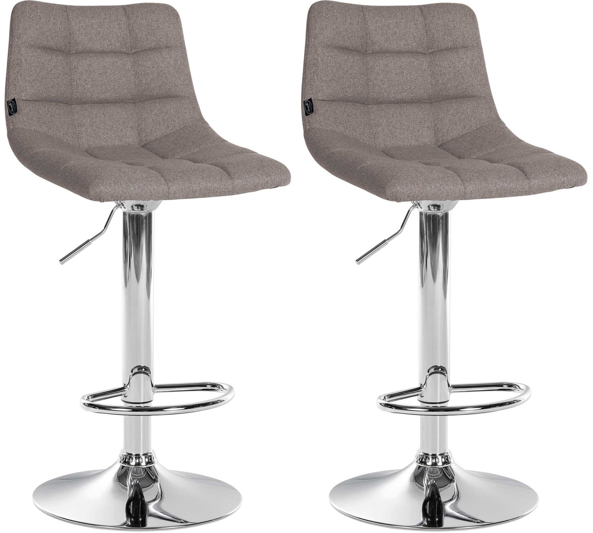 2er Set Barhocker Jerry Stoff Chrom