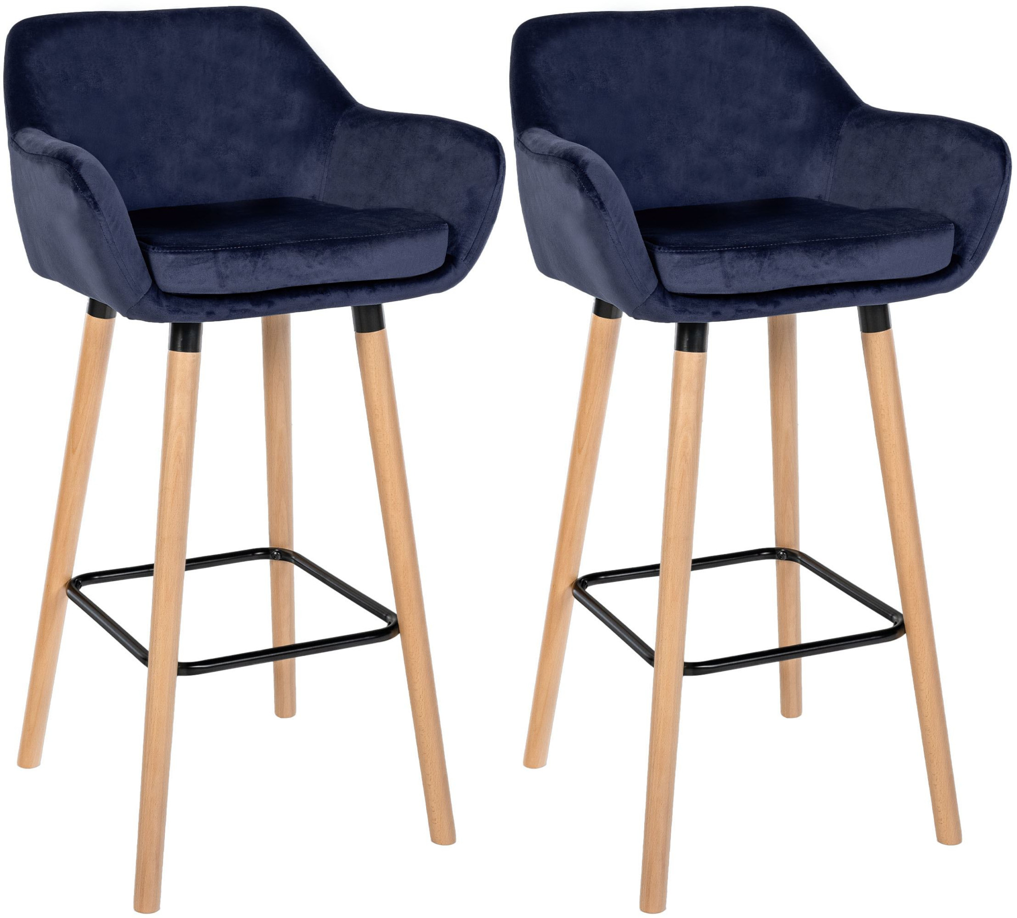 2er Set Barhocker Grant Samt - Image 3