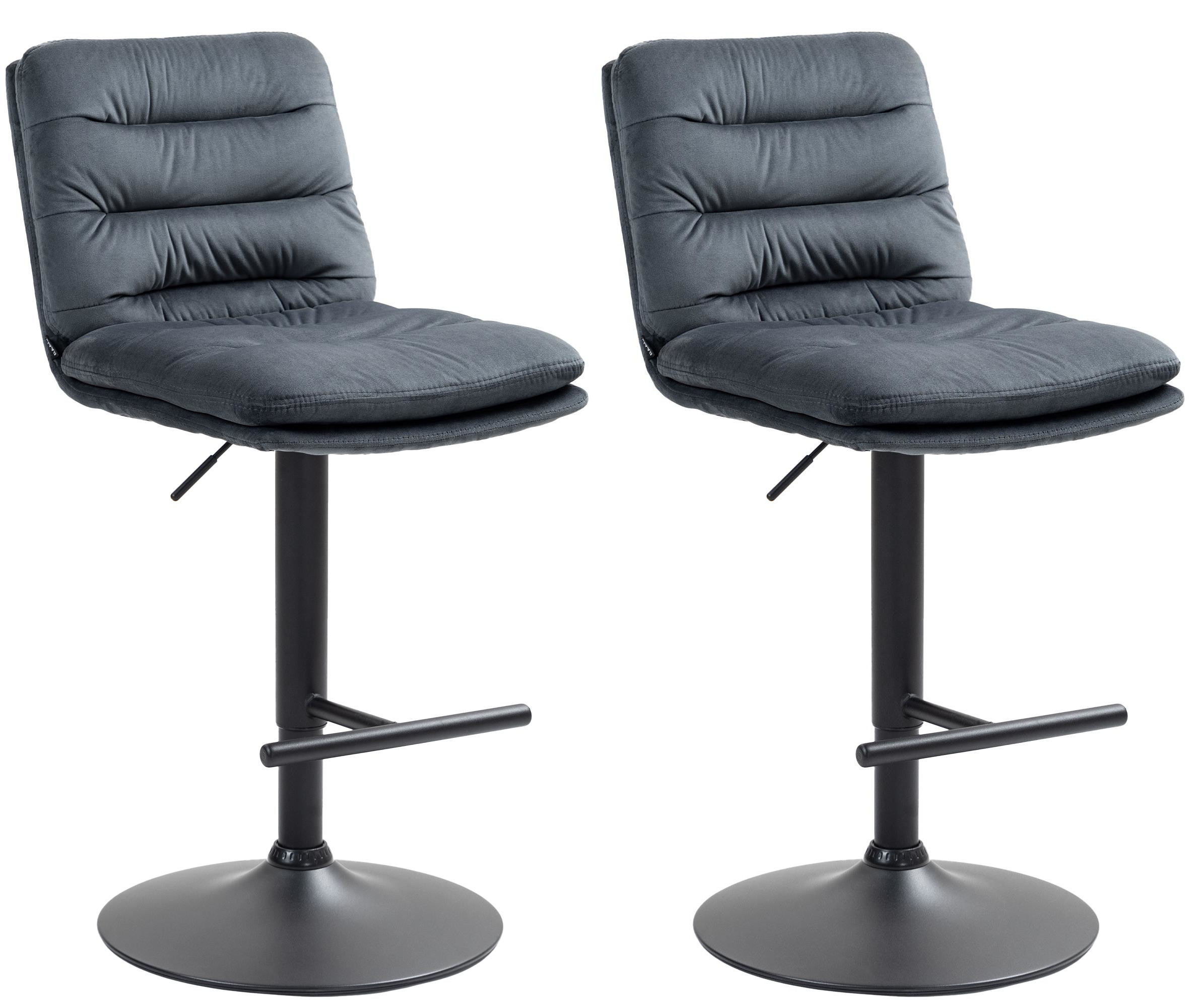 2er Set Barhocker Damar Samt Schwarz