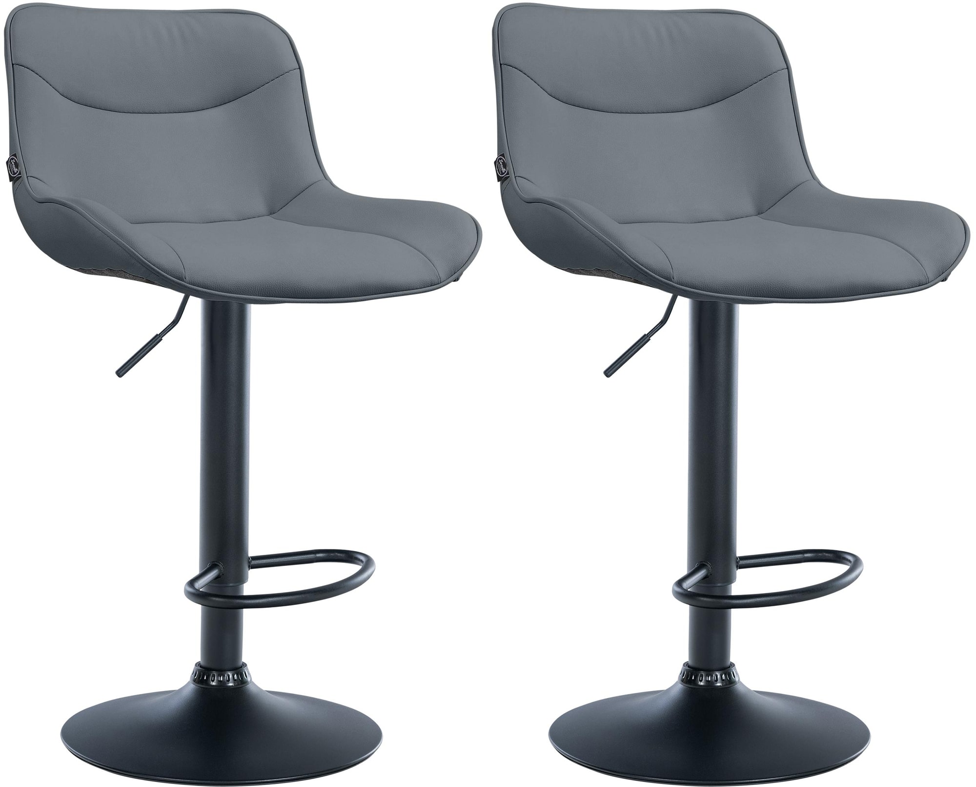 2er Set Barhocker Vonore Kunstleder Schwarz