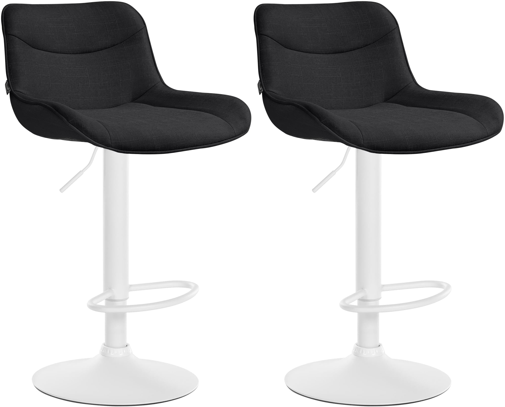 2er Set Barhocker Vonore Stoff Weiß