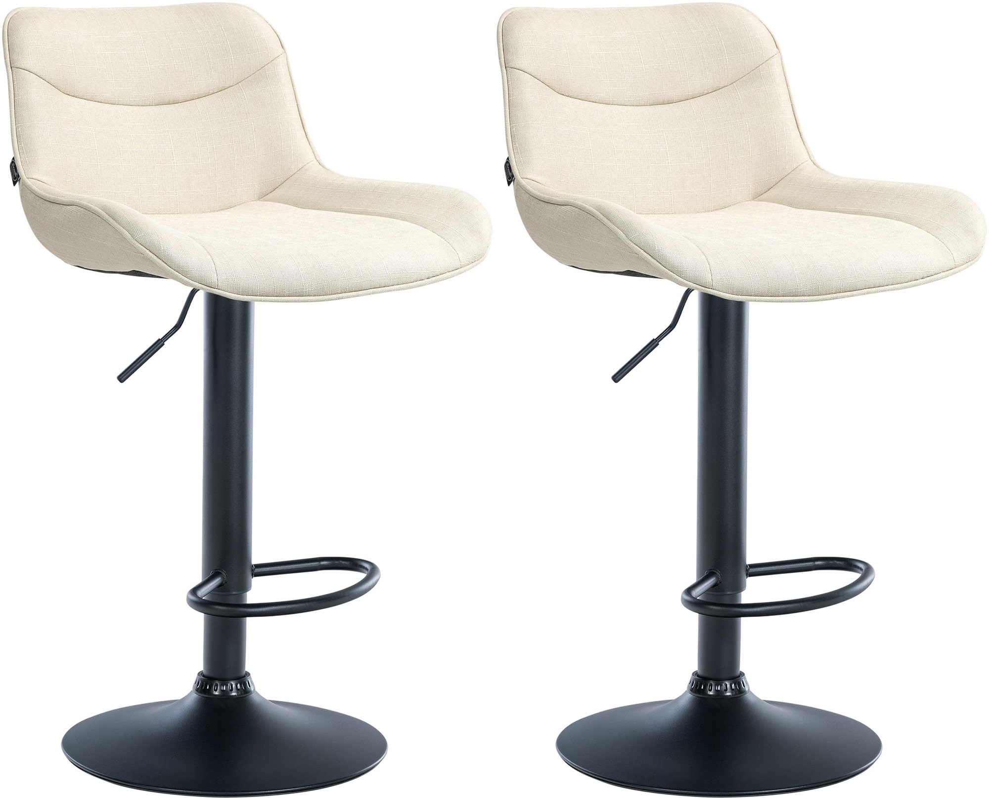 2er Set Barhocker Vonore Stoff Schwarz