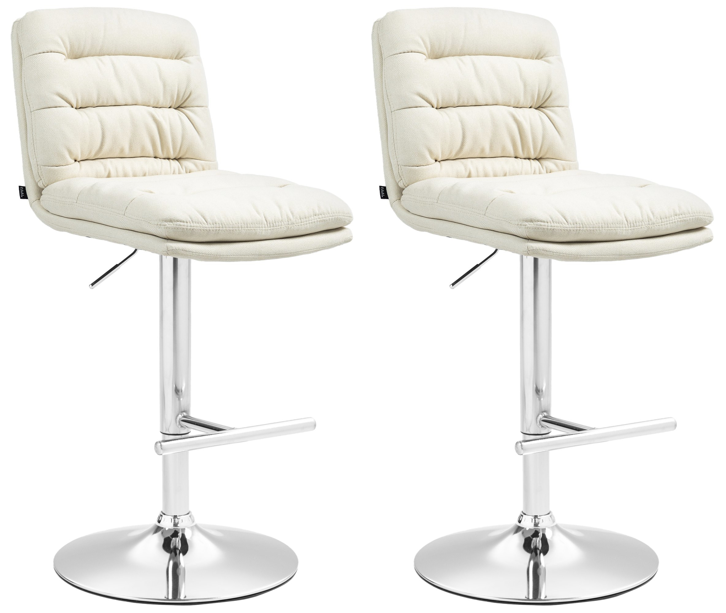 2er Set Barhocker Damar Stoff Chrom