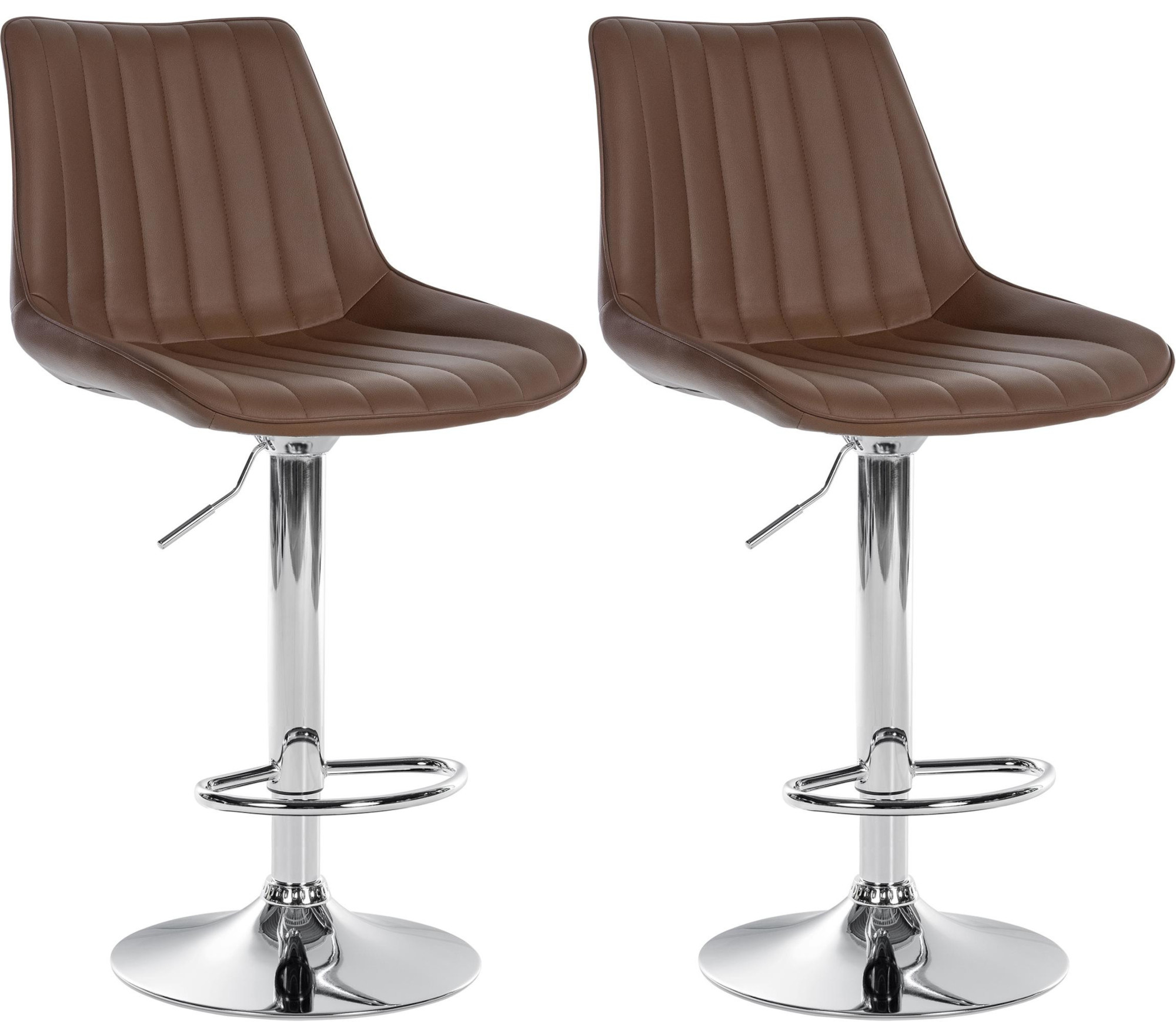 2er Set Barhocker Toni Kunstleder Chrom