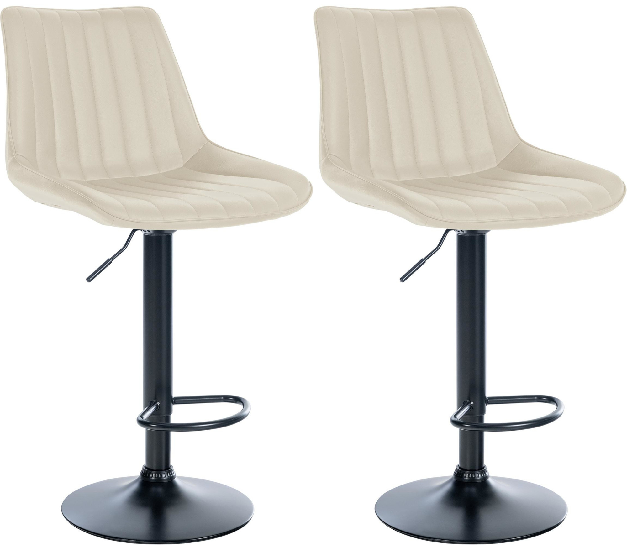 2er Set Barhocker Toni Kunstleder Schwarz