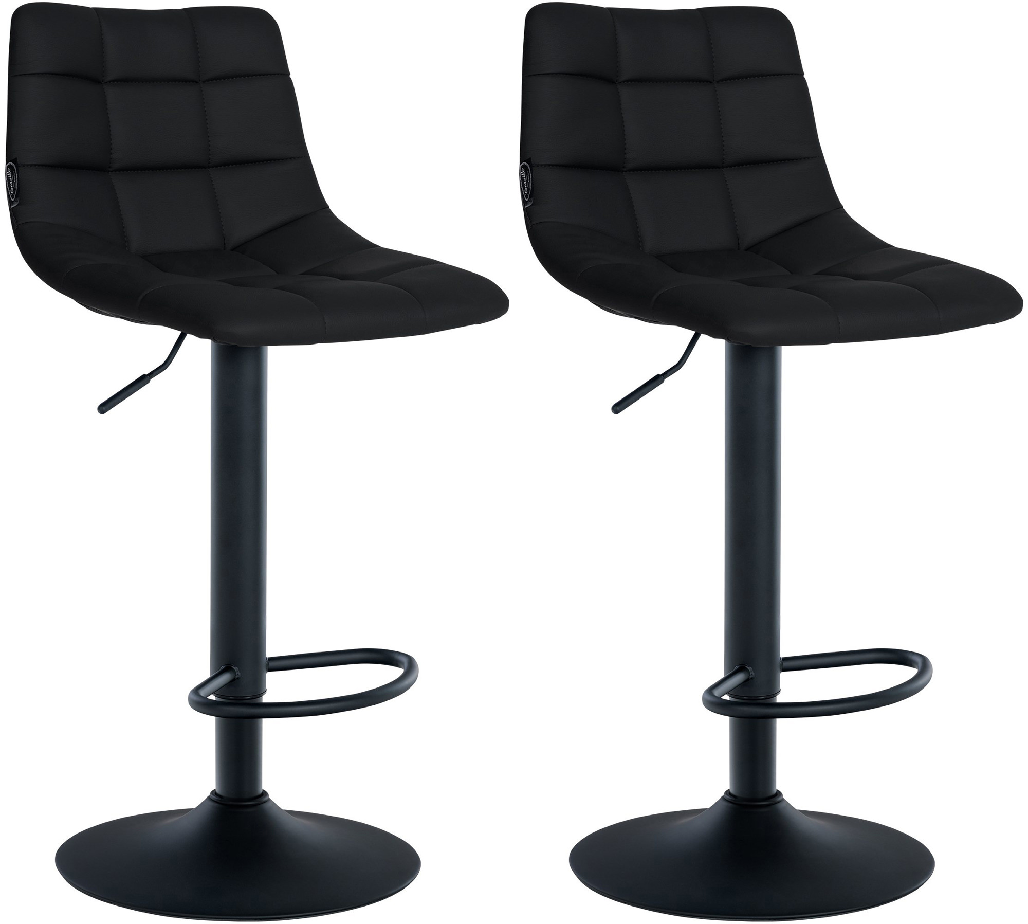 2er Set Barhocker Jerry Kunstleder Schwarz
